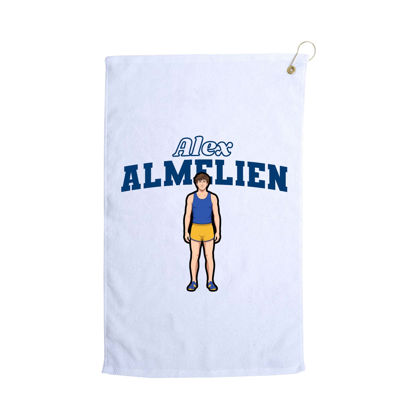 Golf Towel — Name Arch in White