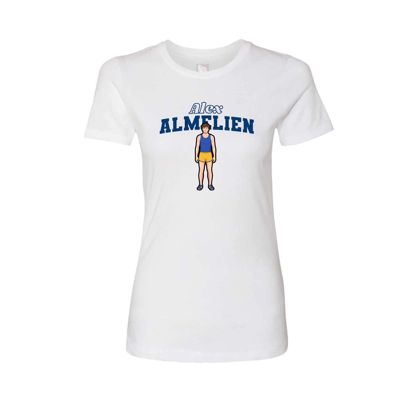 Fitted Women's Tee — Name Arch in White