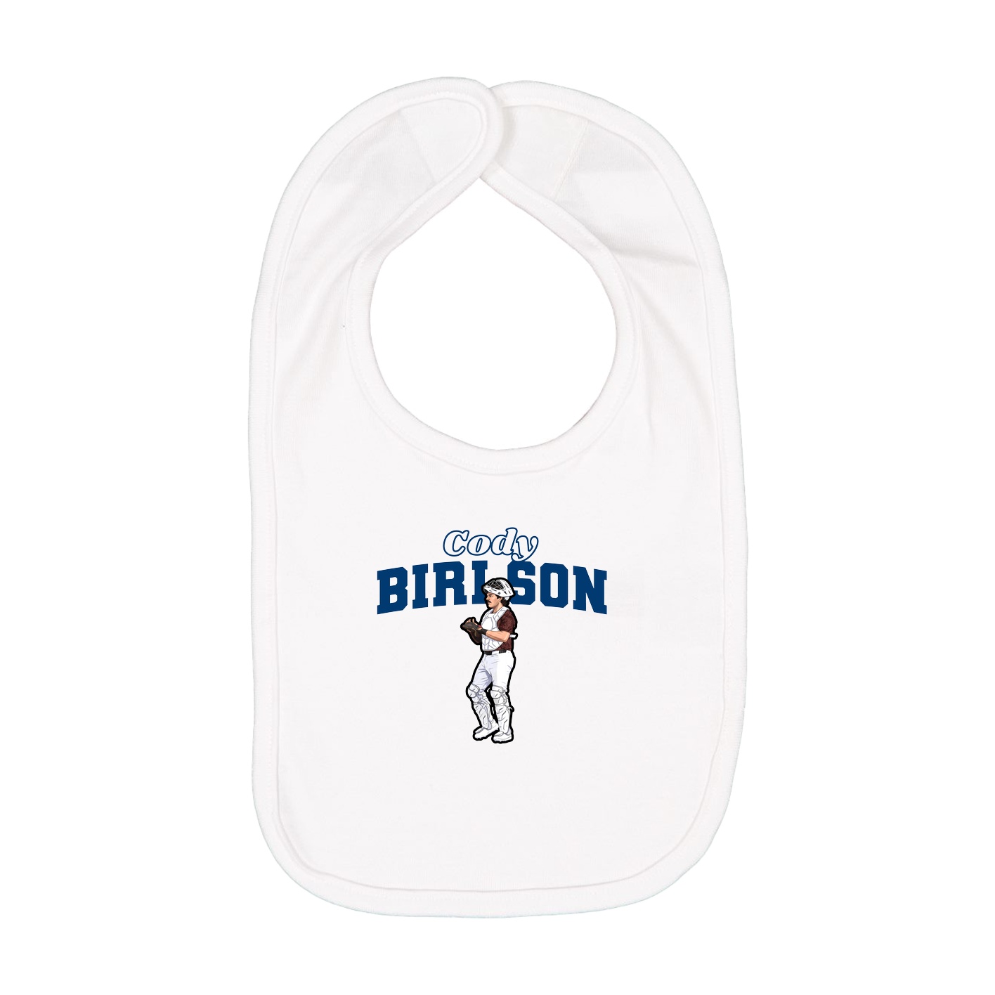 Infant Bib — Name Arch in White