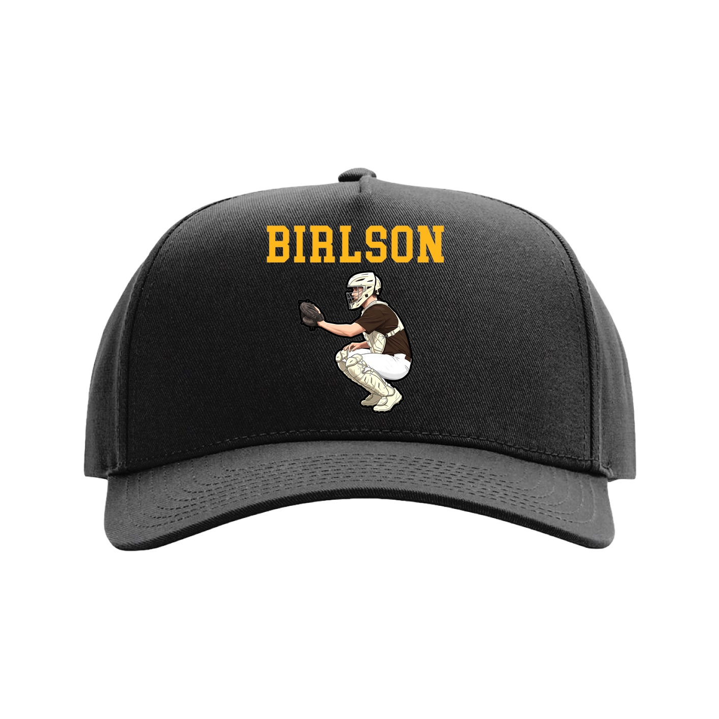 Full Fabric Five-Panel Champ Cap — Shirsey in Black