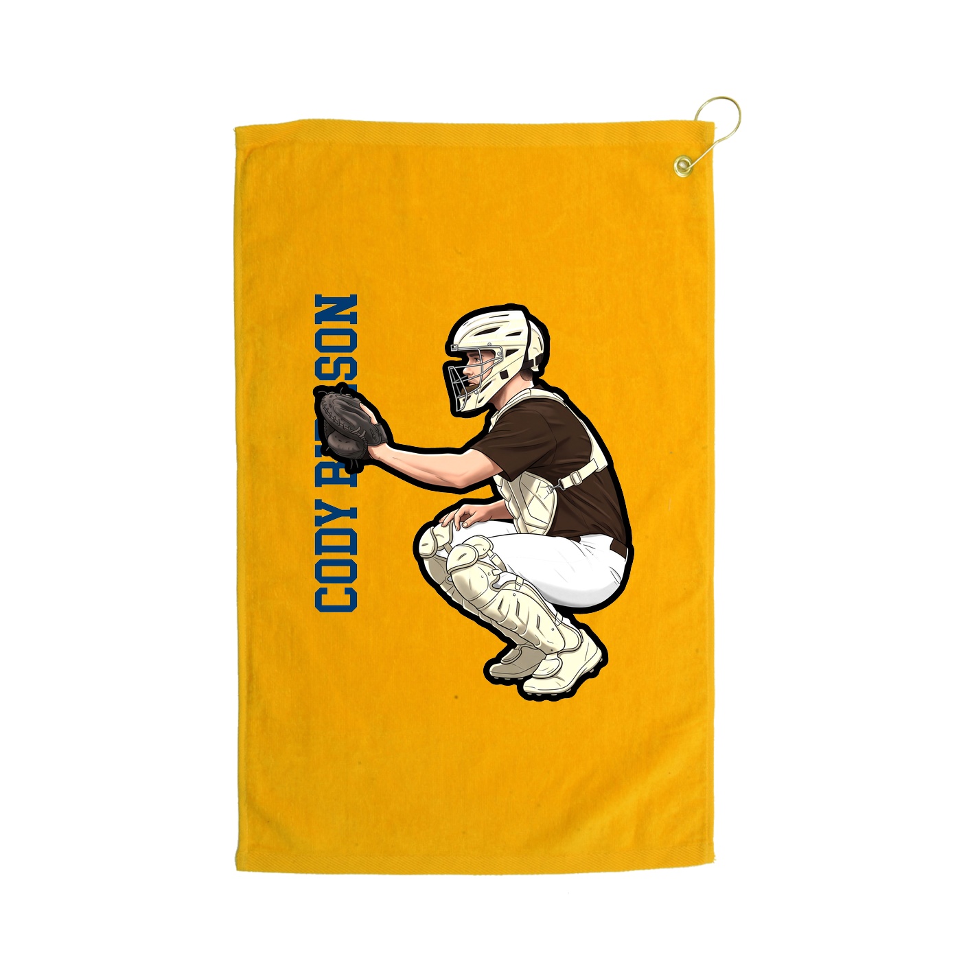 Golf Towel — Name Vertical in Gold