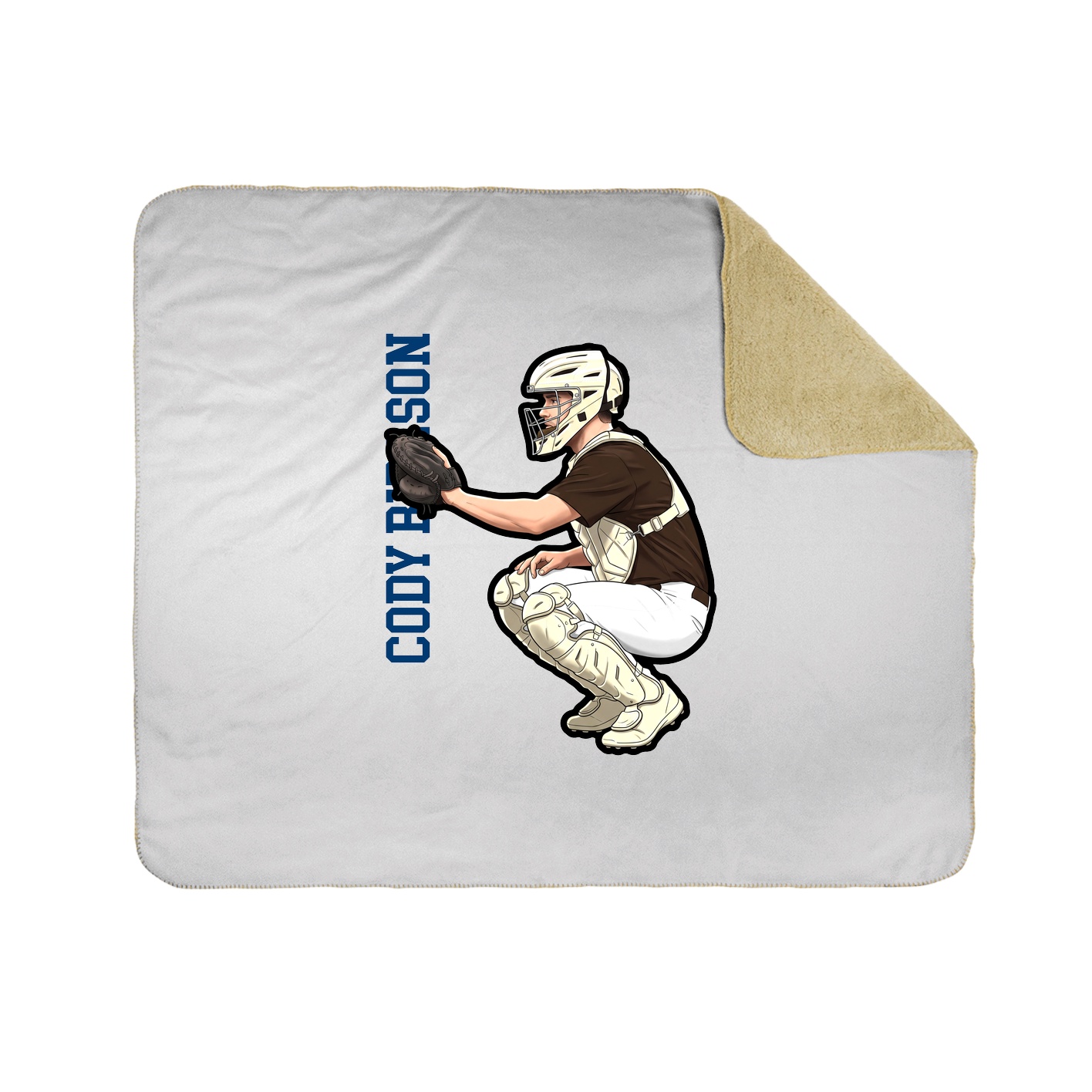 Throw Blanket — Name Vertical in White