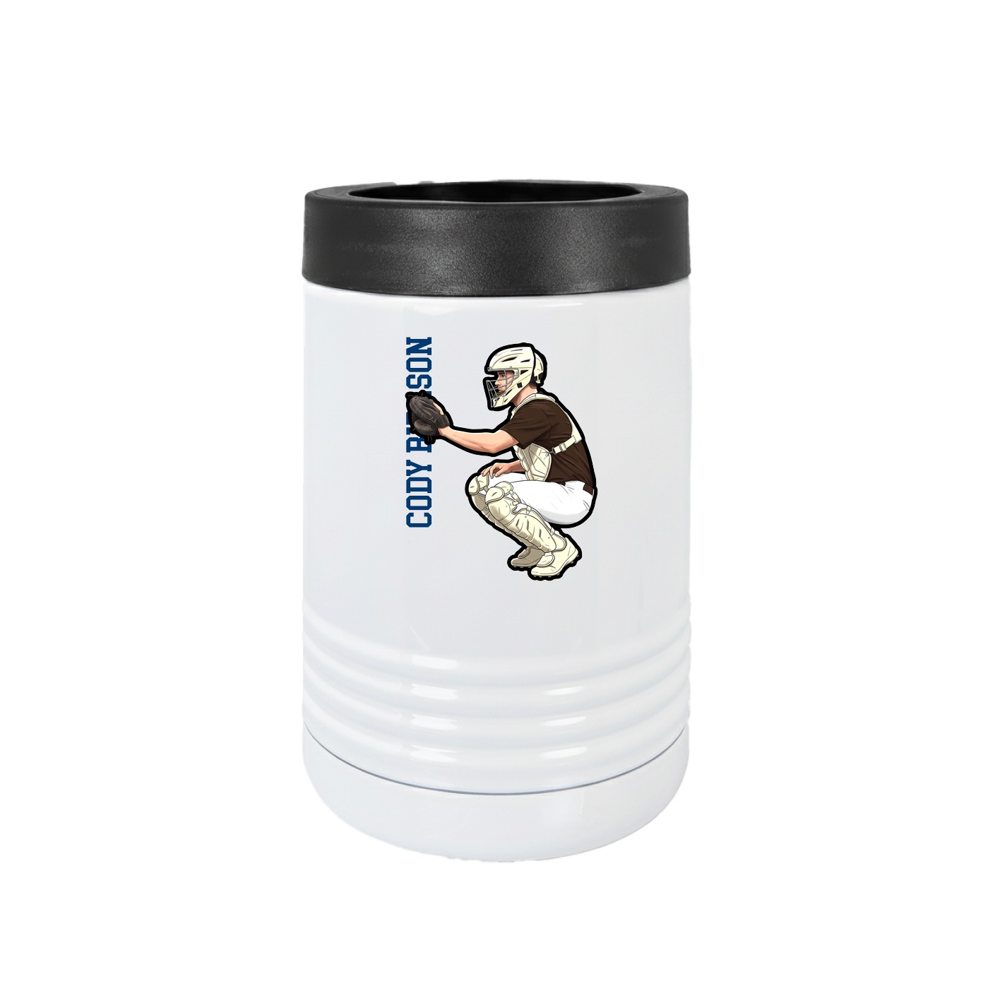 Beverage Holder — Name Vertical in White