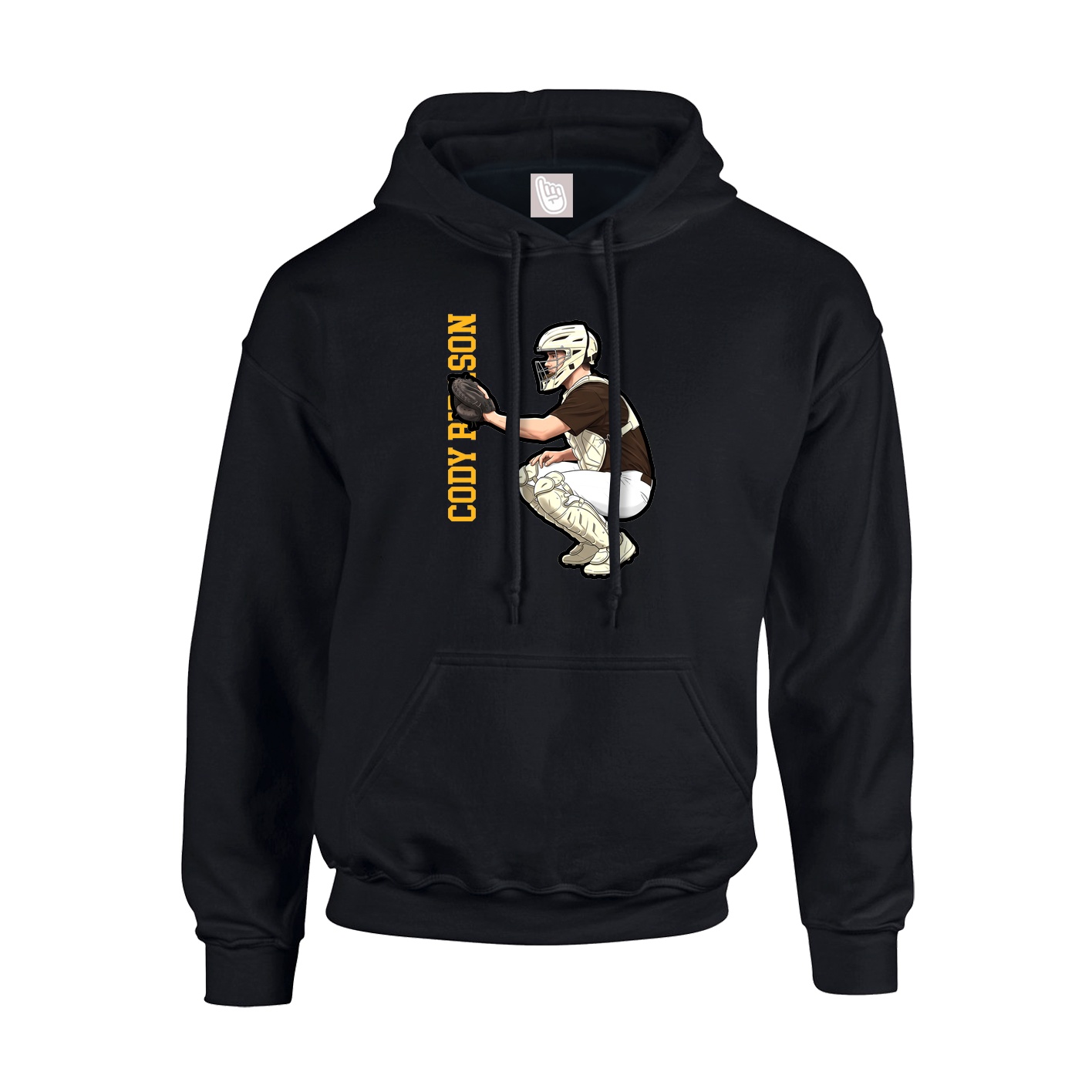 Hoodie — Name Vertical in Black