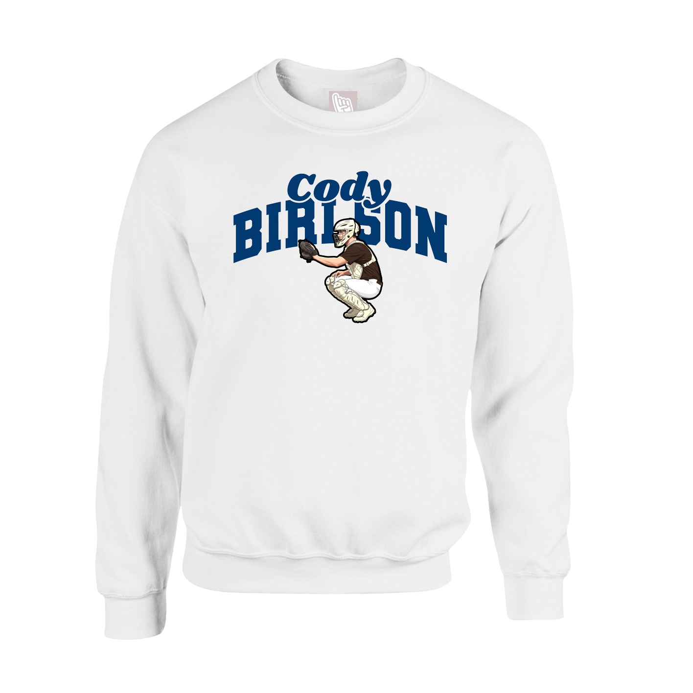 Fleece Crew — Signature Arch in White