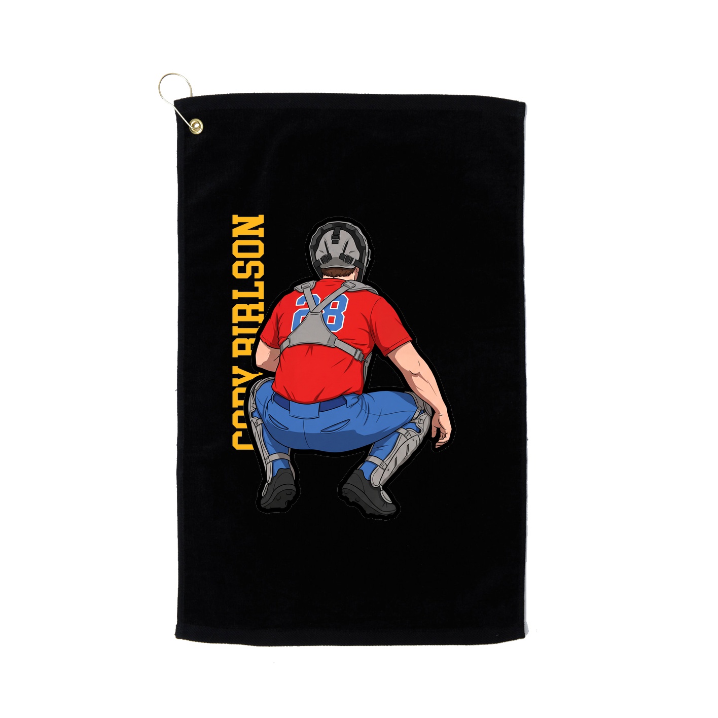 Golf Towel — Name Vertical in Black