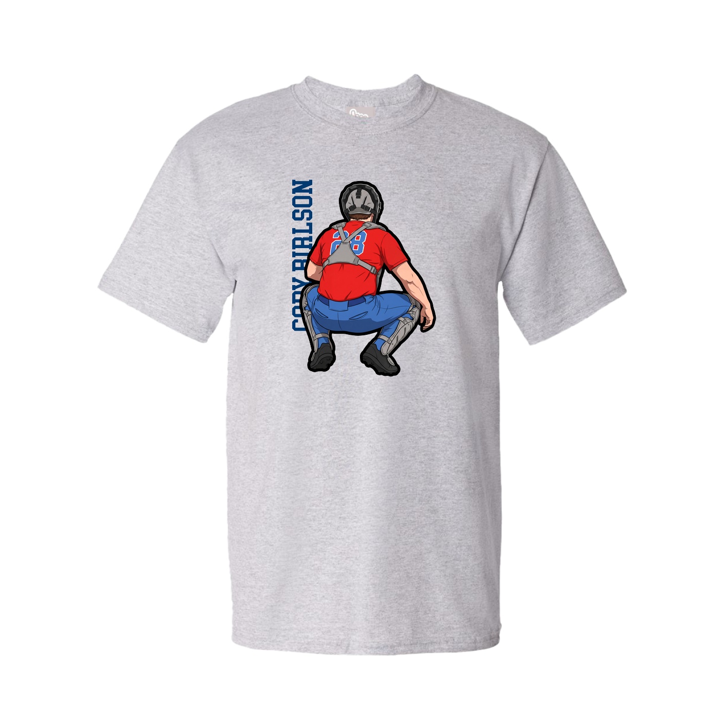 Tee — Name Vertical in Grey