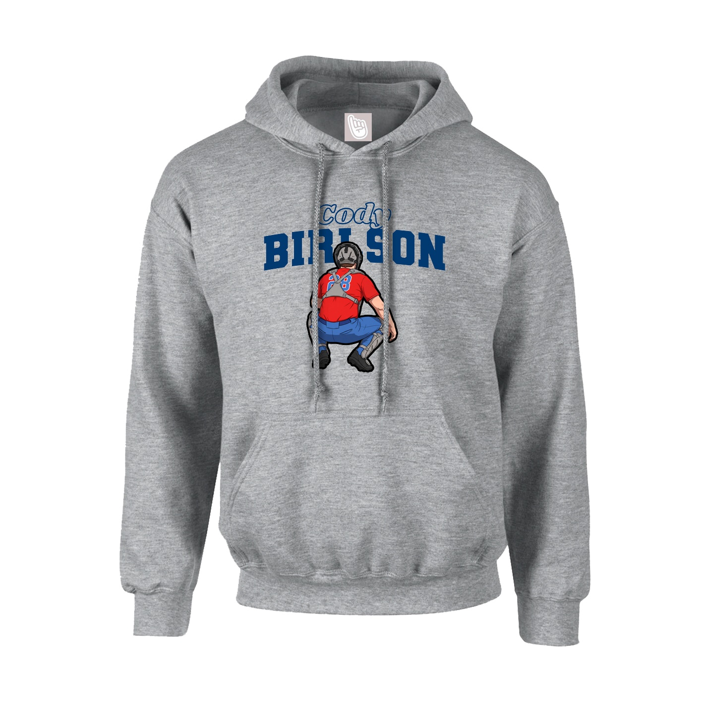Youth Hoodie — Name Arch in Grey