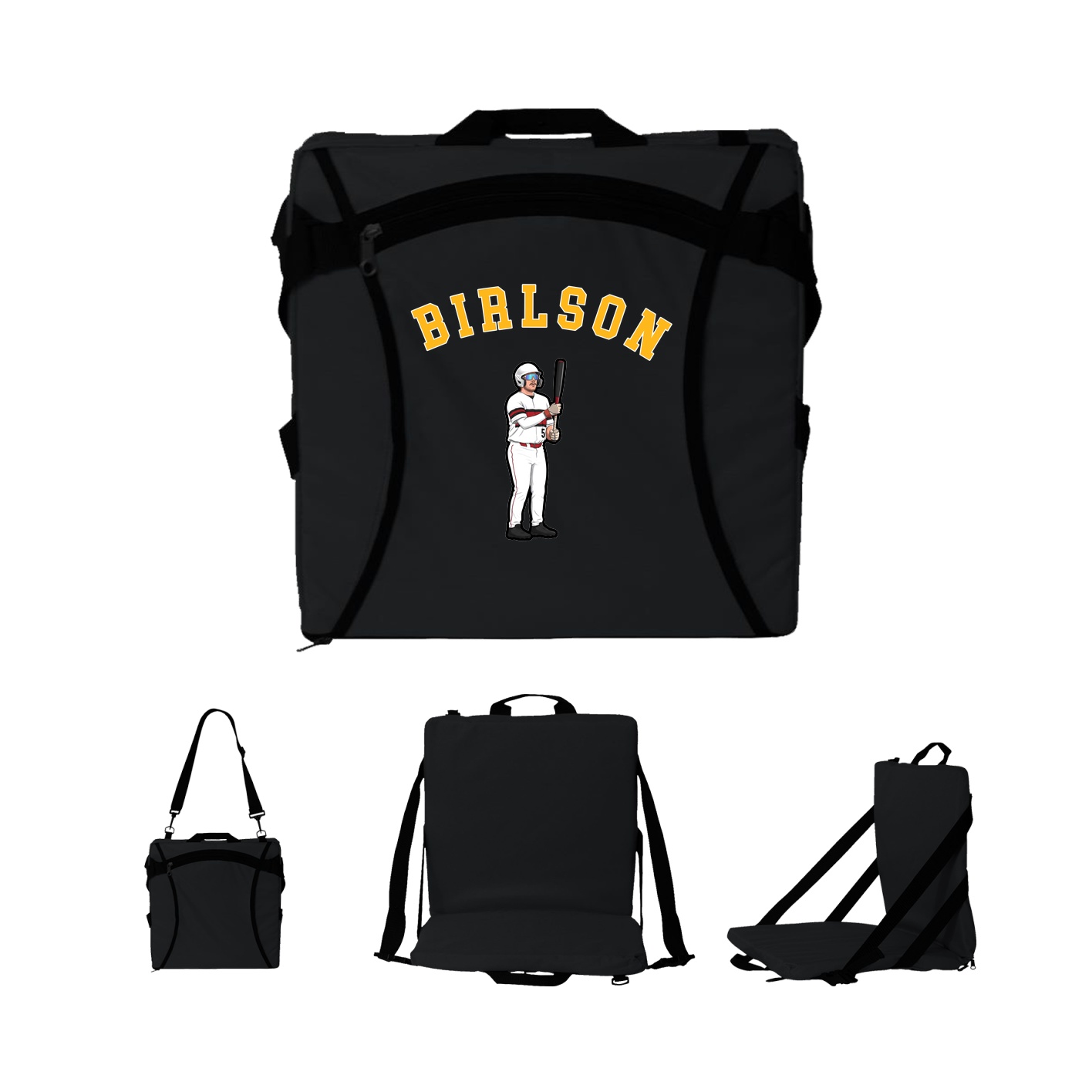 Folding Stadium Seat — Shirsey Arch in Black