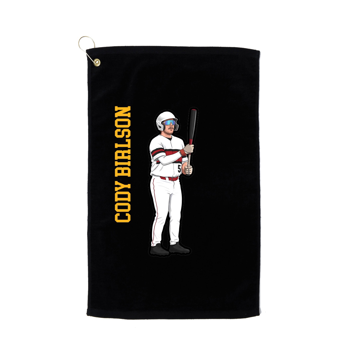 Golf Towel — Name Vertical in Black
