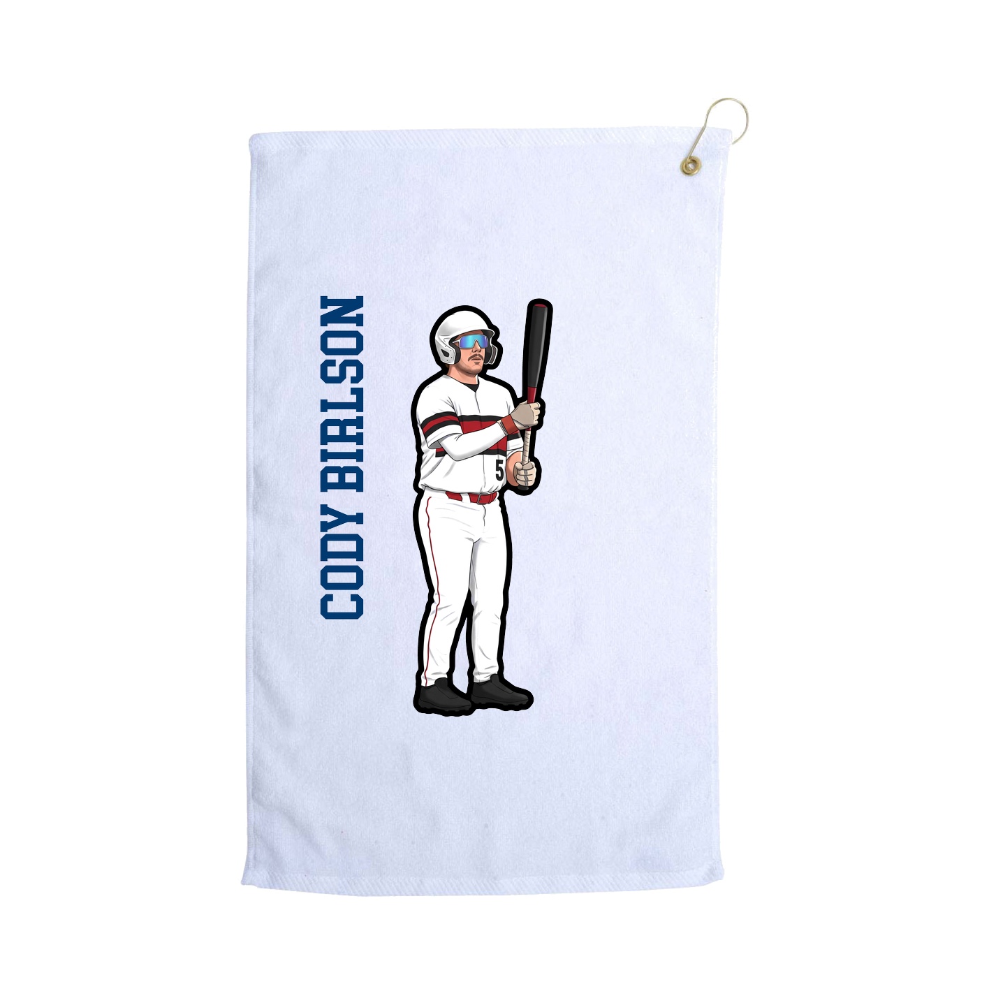 Golf Towel — Name Vertical in White