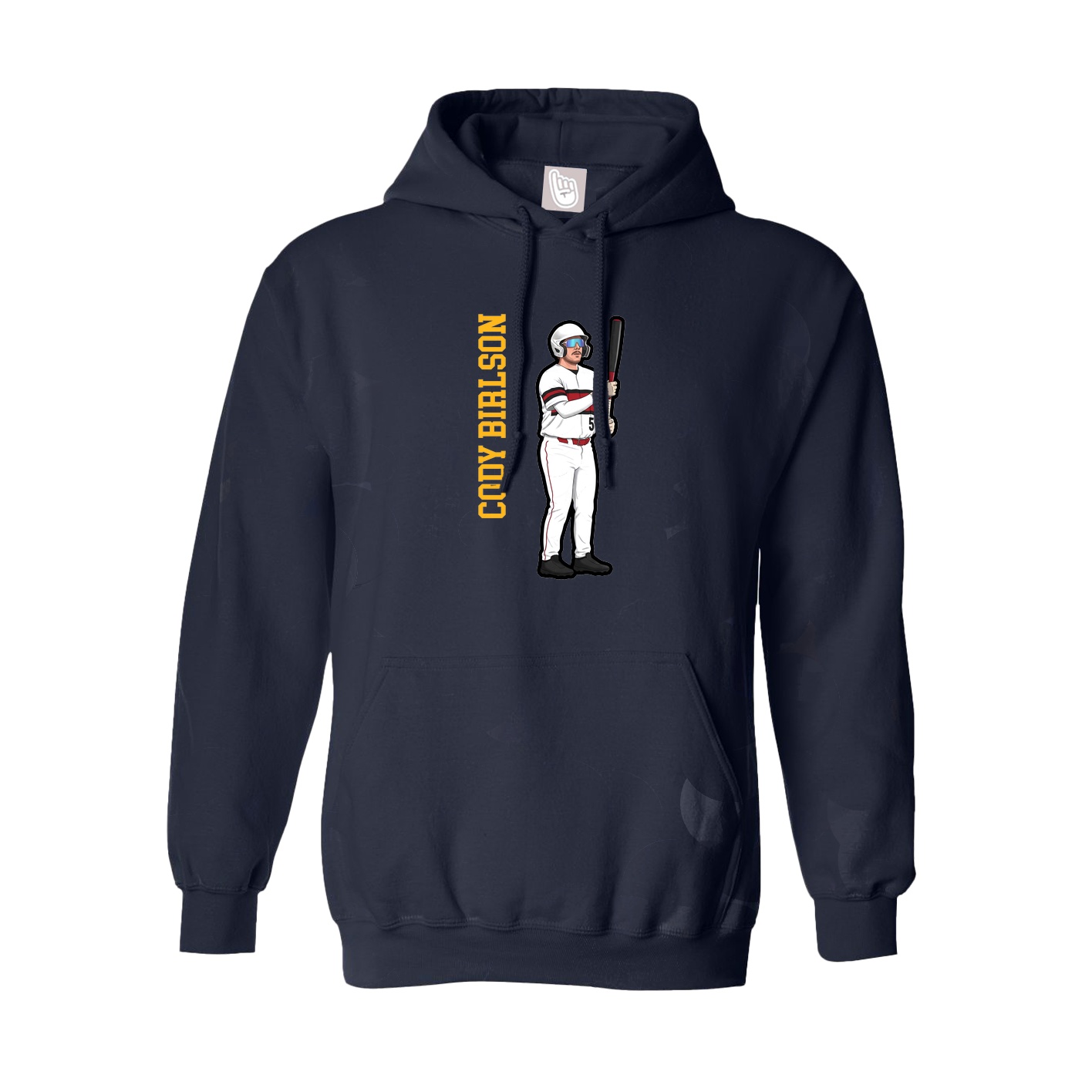 Youth Hoodie — Name Vertical in Navy
