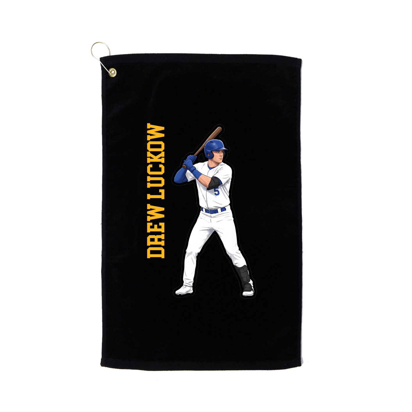 Golf Towel — Name Vertical in Black