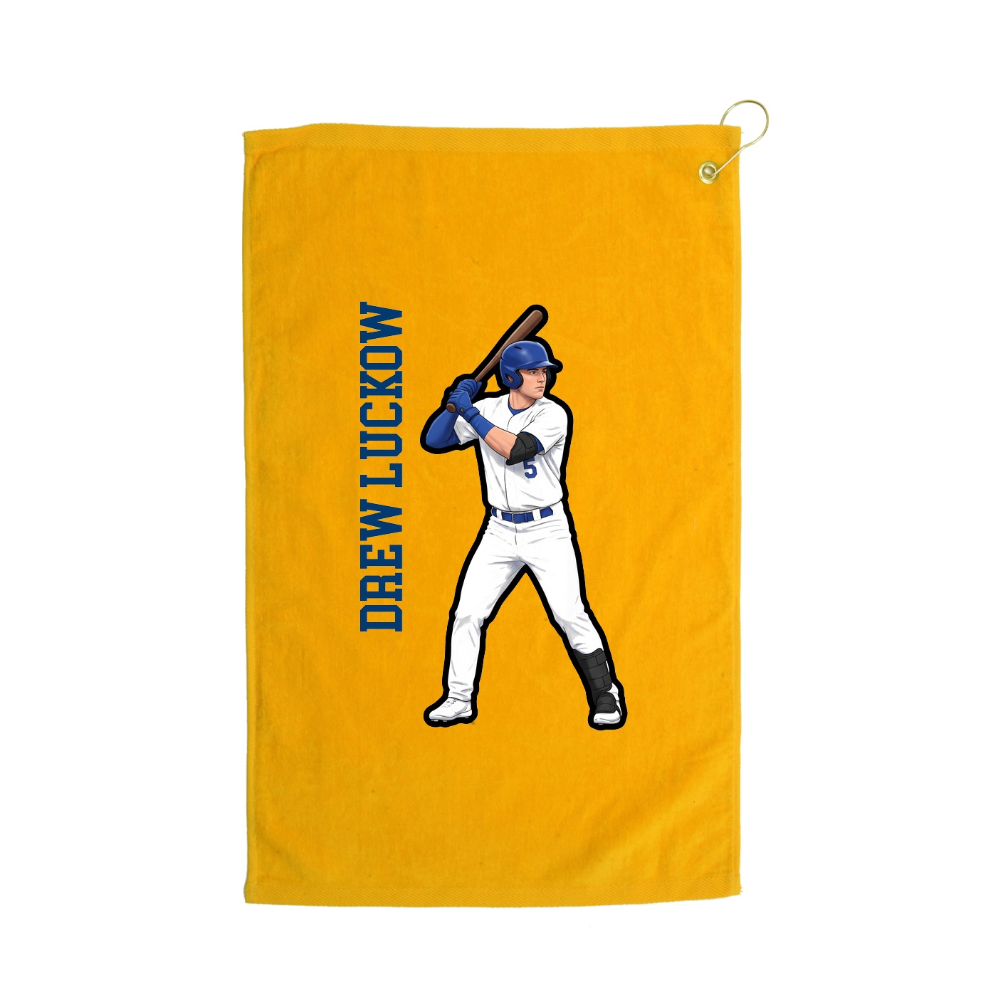 Golf Towel — Name Vertical in Gold
