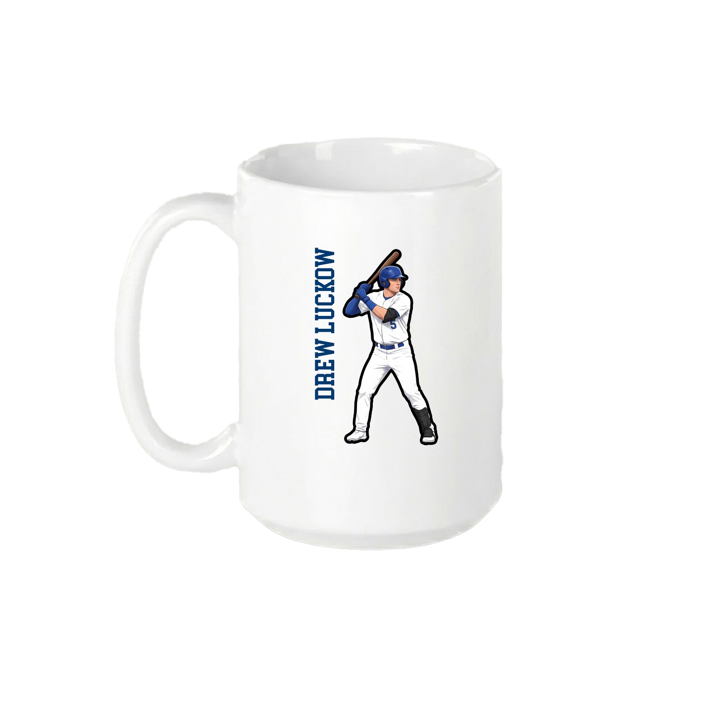 15oz Coffee Mug — Name Vertical in White