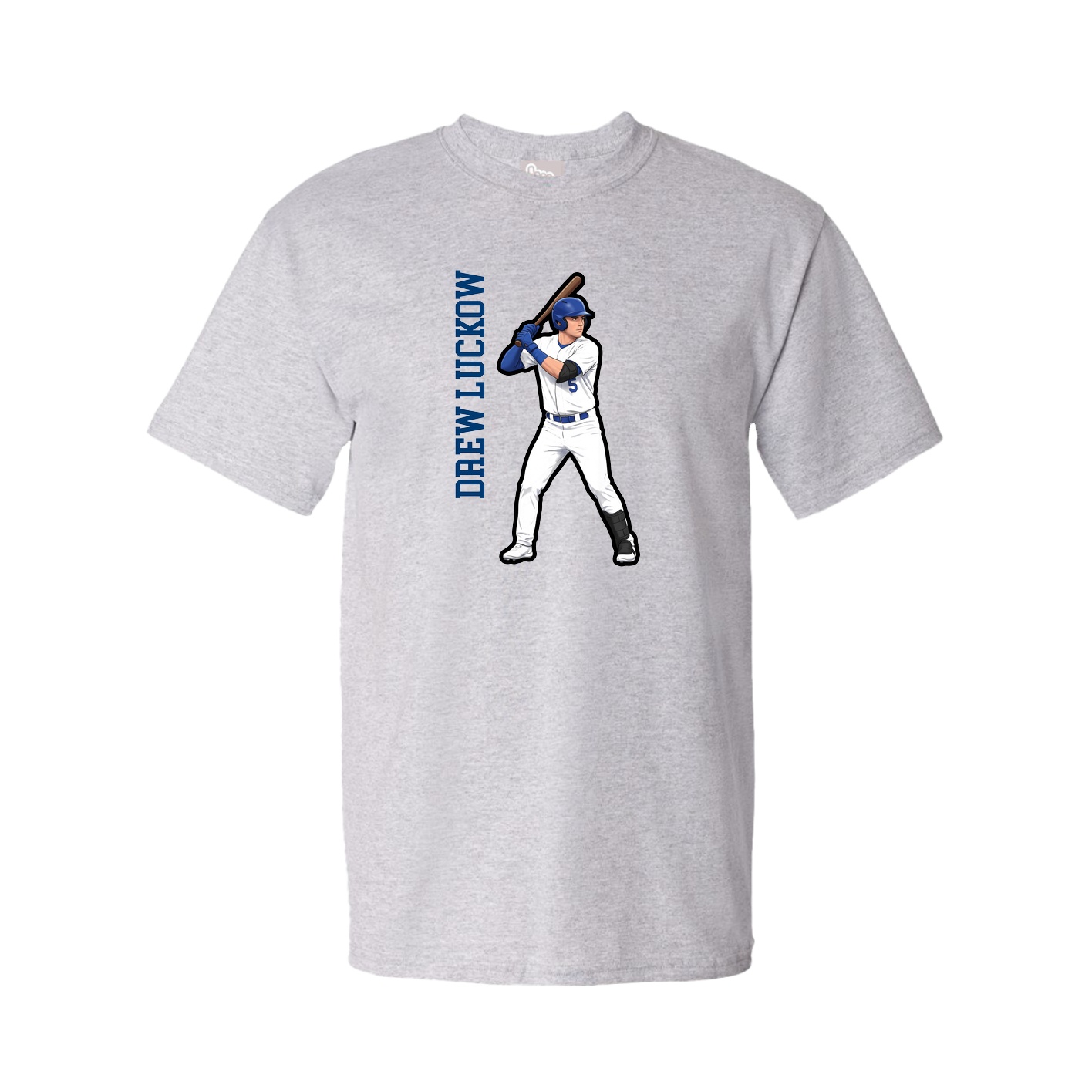 Youth Tee — Name Vertical in Grey