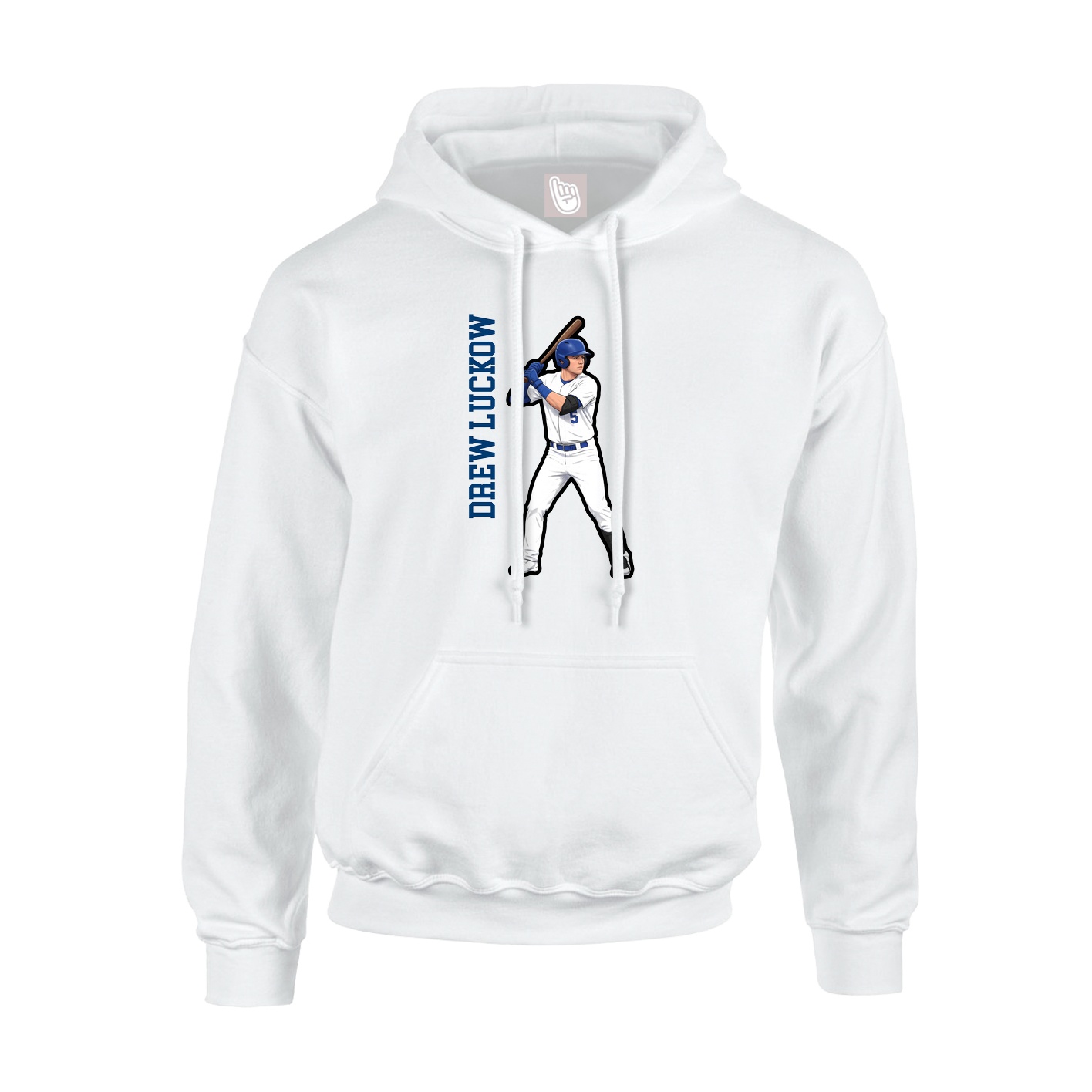 Youth Hoodie — Name Vertical in White