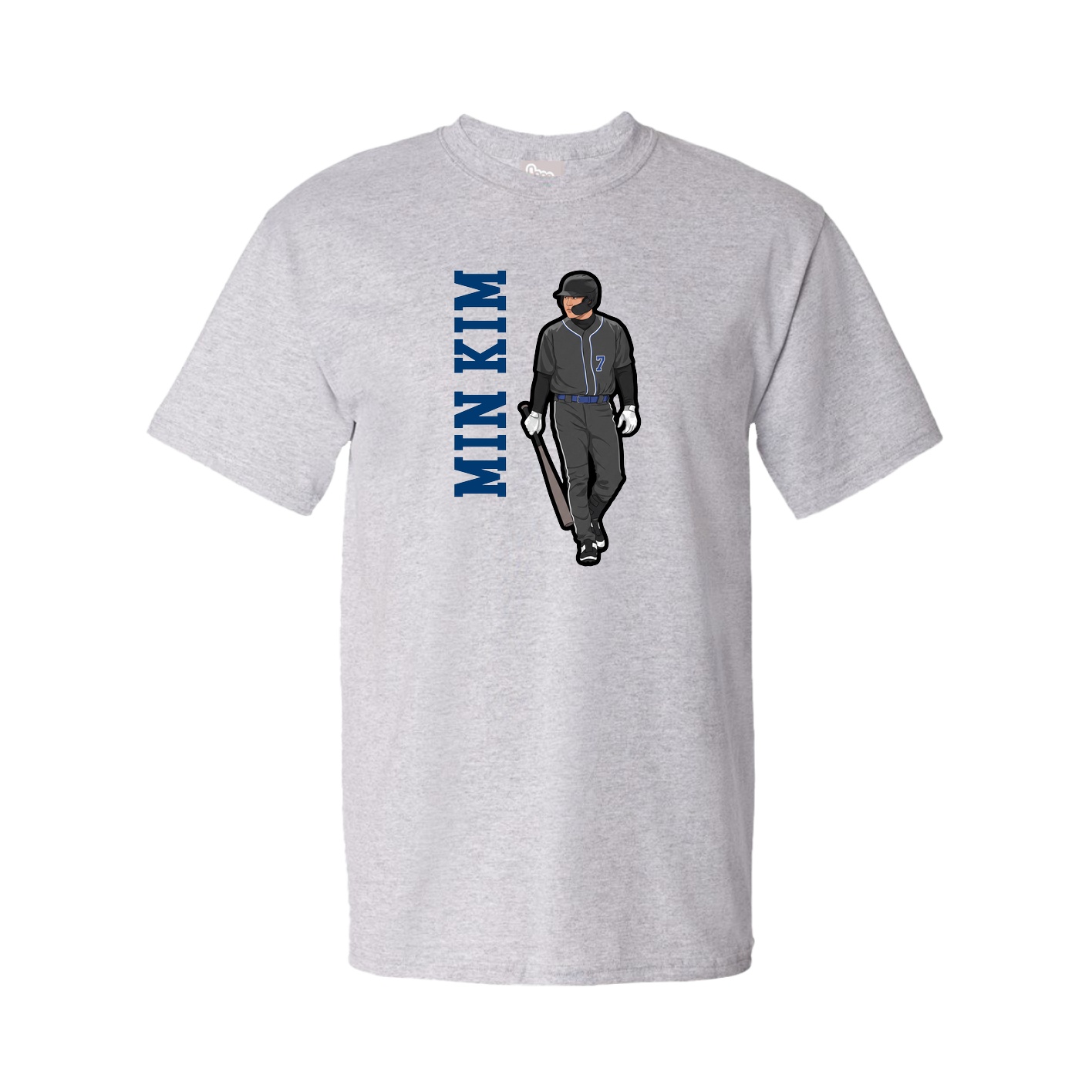 Youth Tee — Name Vertical in Grey