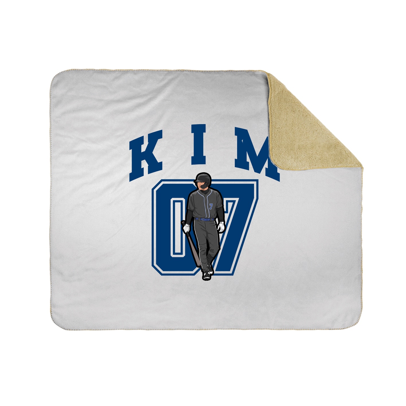 Throw Blanket — Number in White