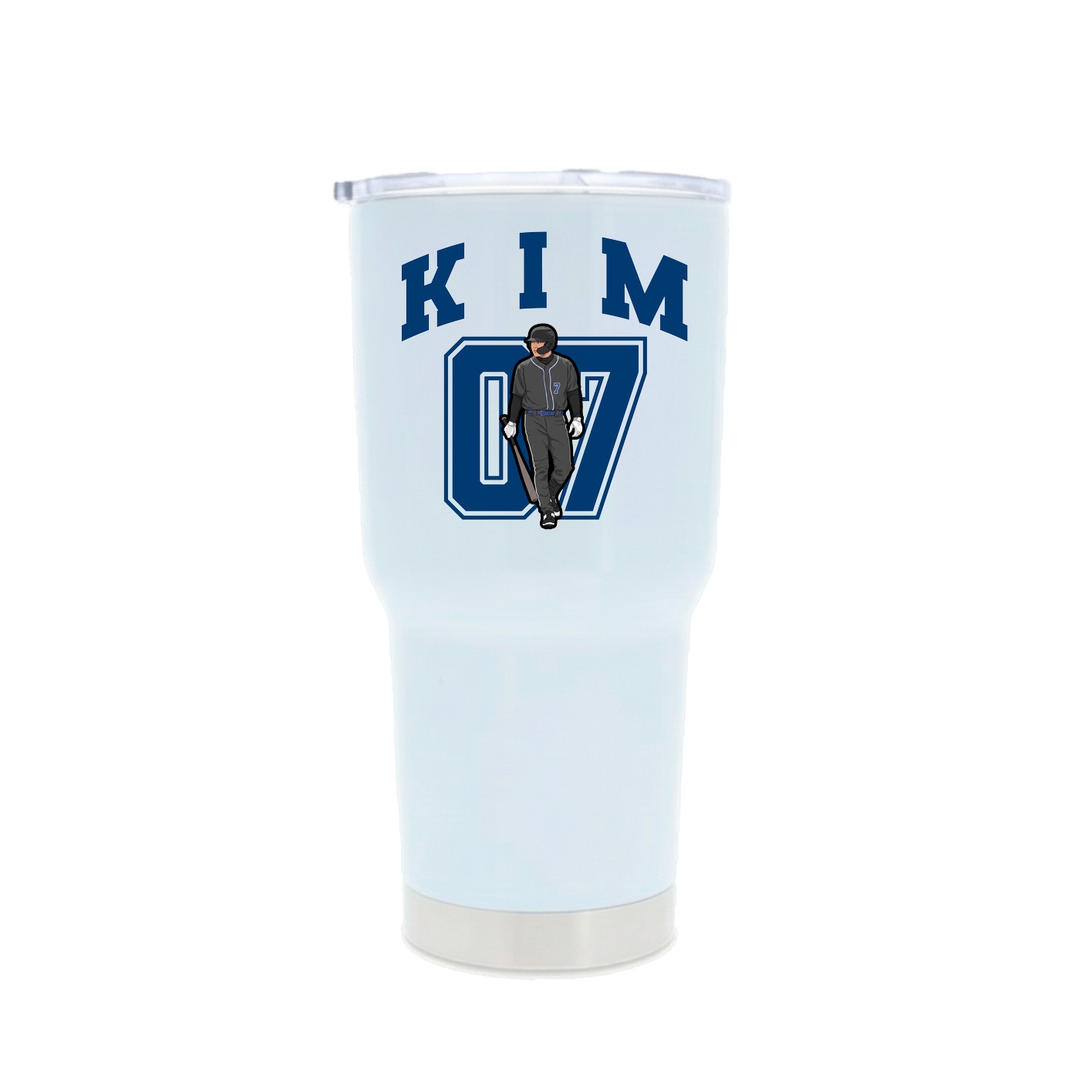 30oz Stainless Steel Tumbler — Number in White