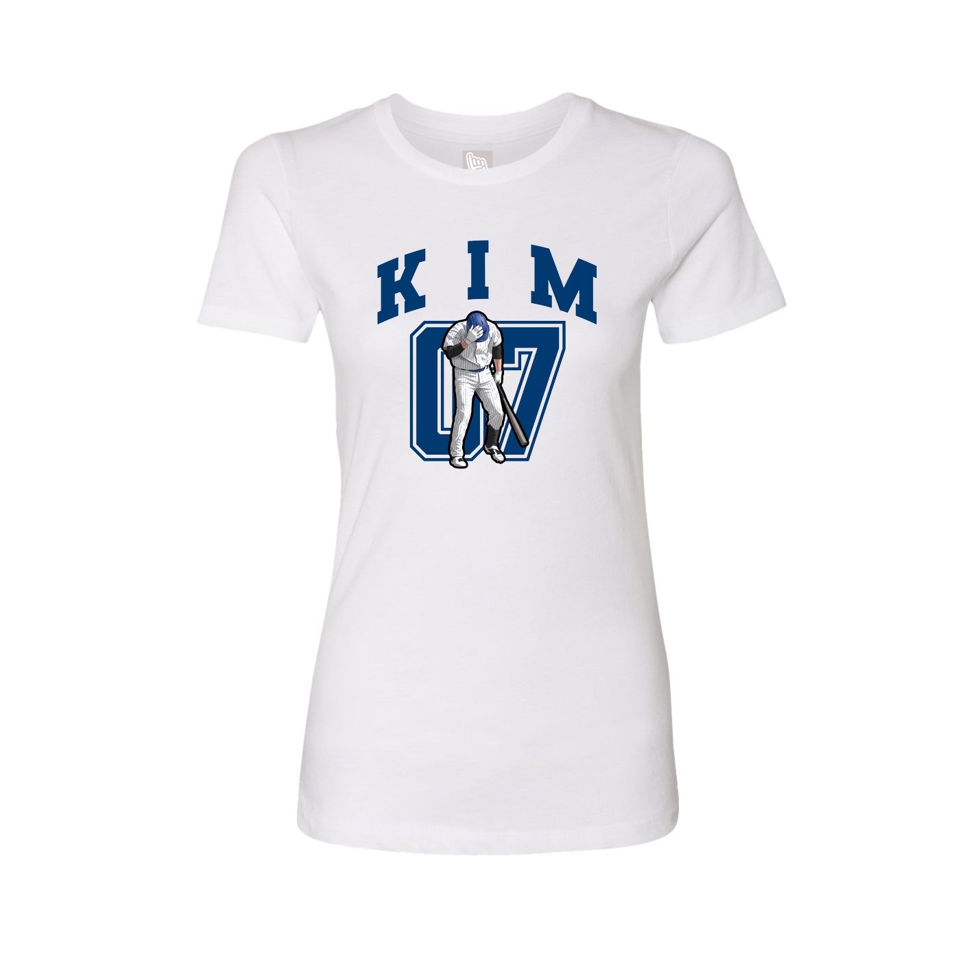 Fitted Women's Tee — Number in White