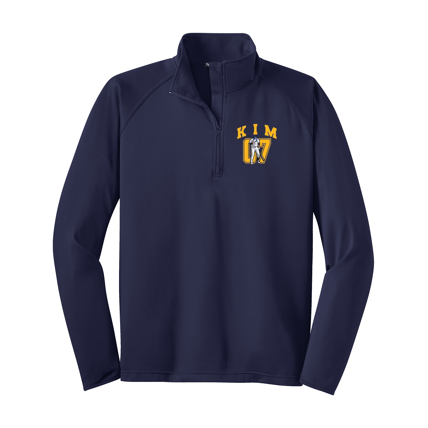 Q-Zip Pullover — Number in Navy