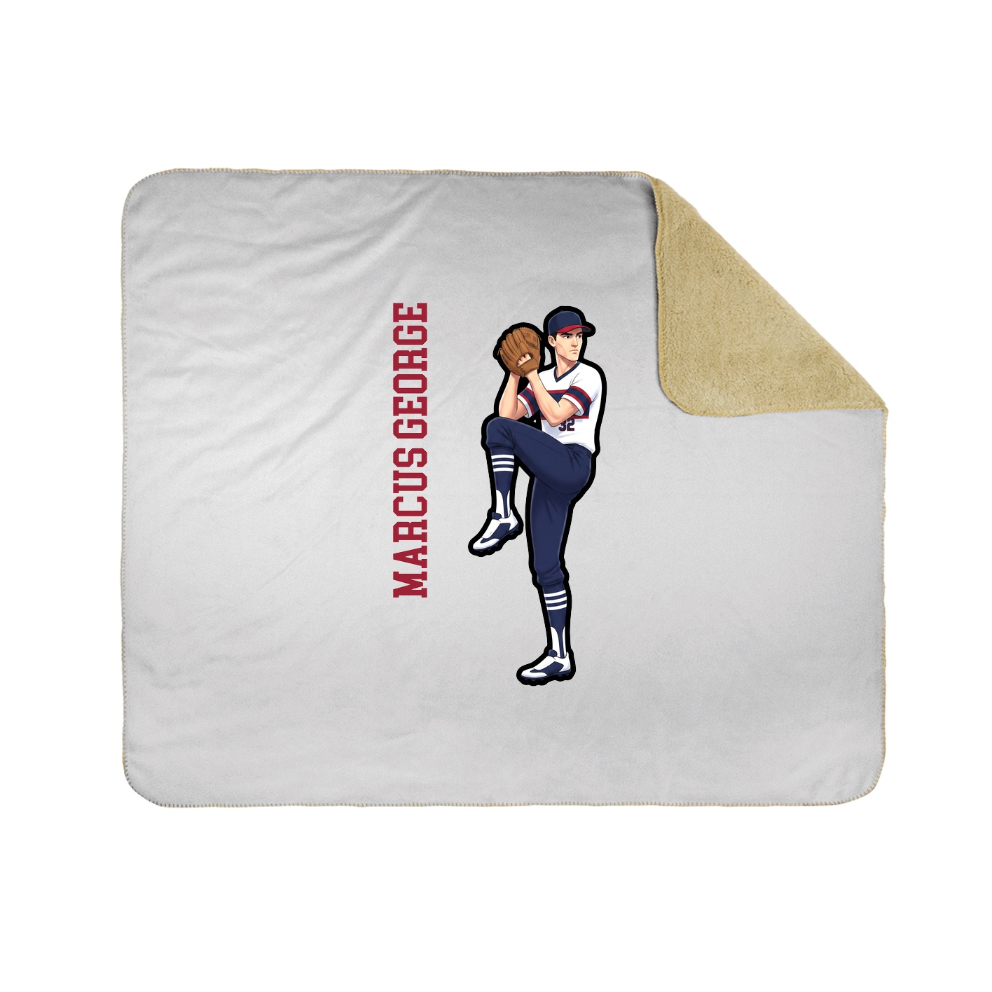 Throw Blanket — Name Vertical in White