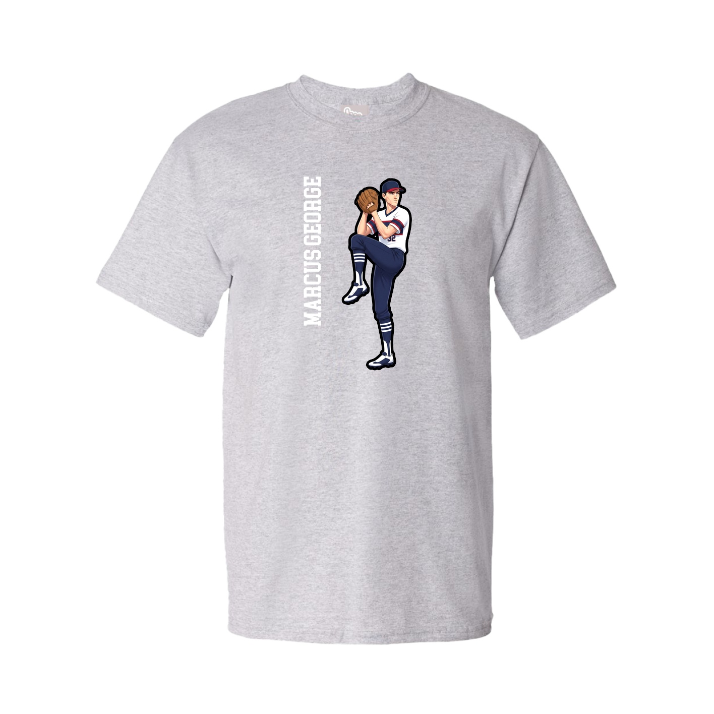Youth Tee — Name Vertical in Grey