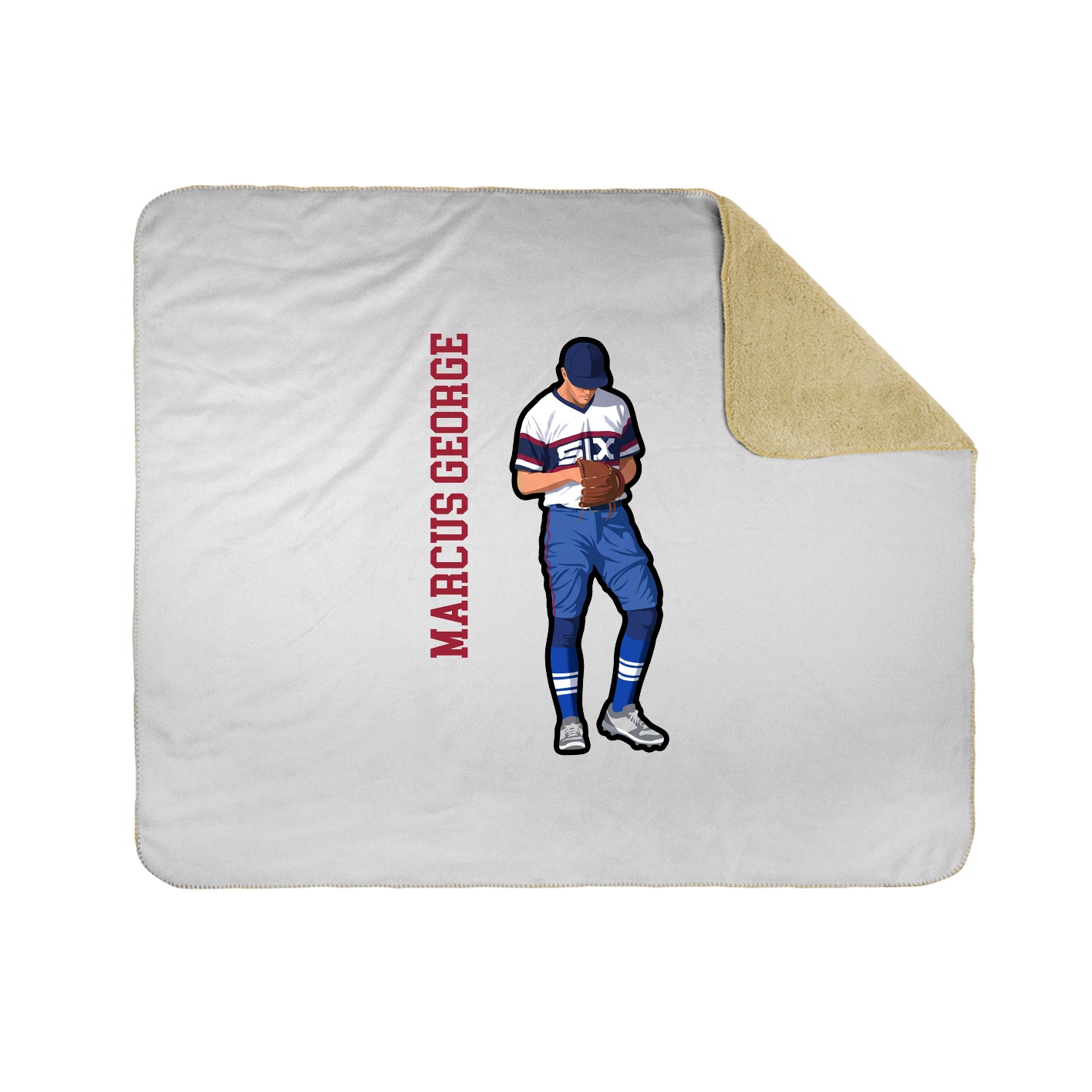 Throw Blanket — Name Vertical in White