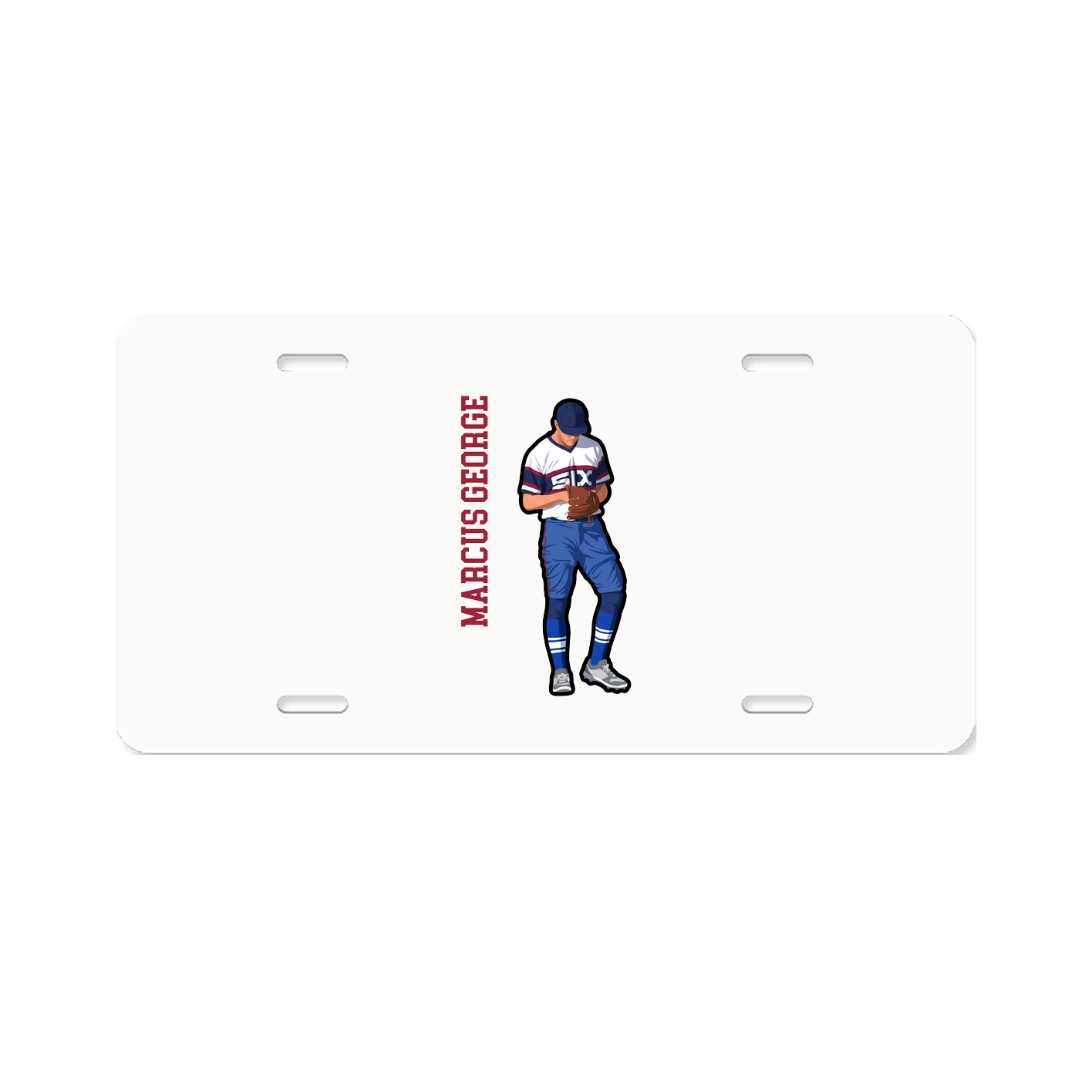 License Plate — Name Vertical in Classic