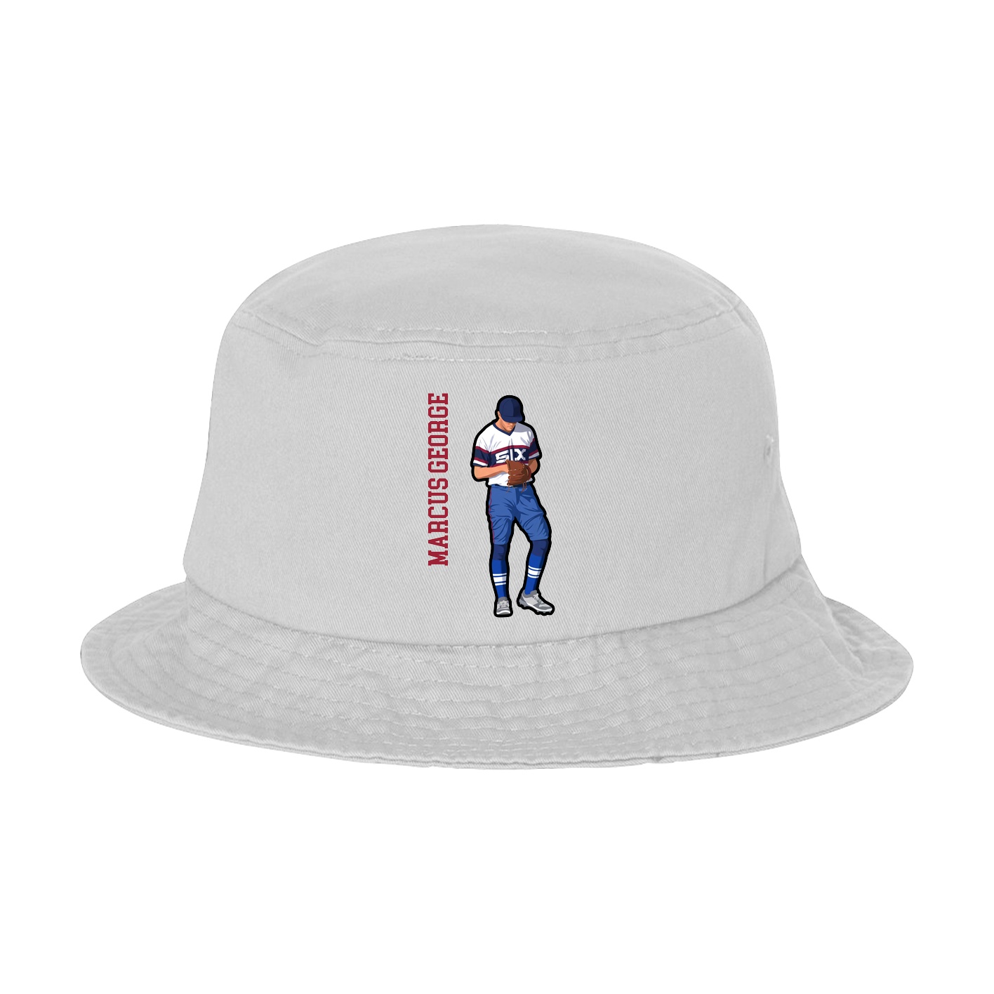 Bucket Cap — Name Vertical in White