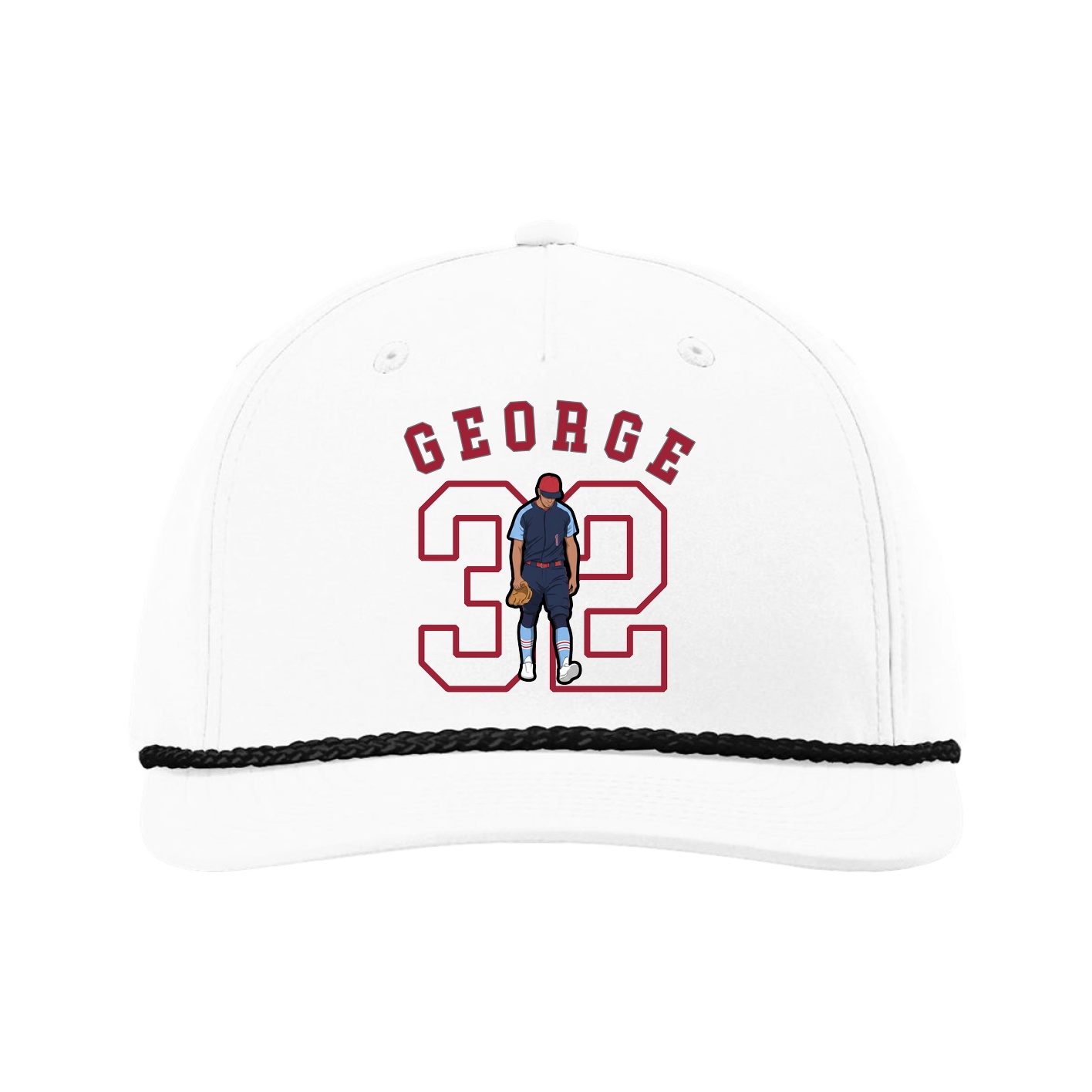 Five-Panel Classic Rope Cap — Shirsey Arch in White