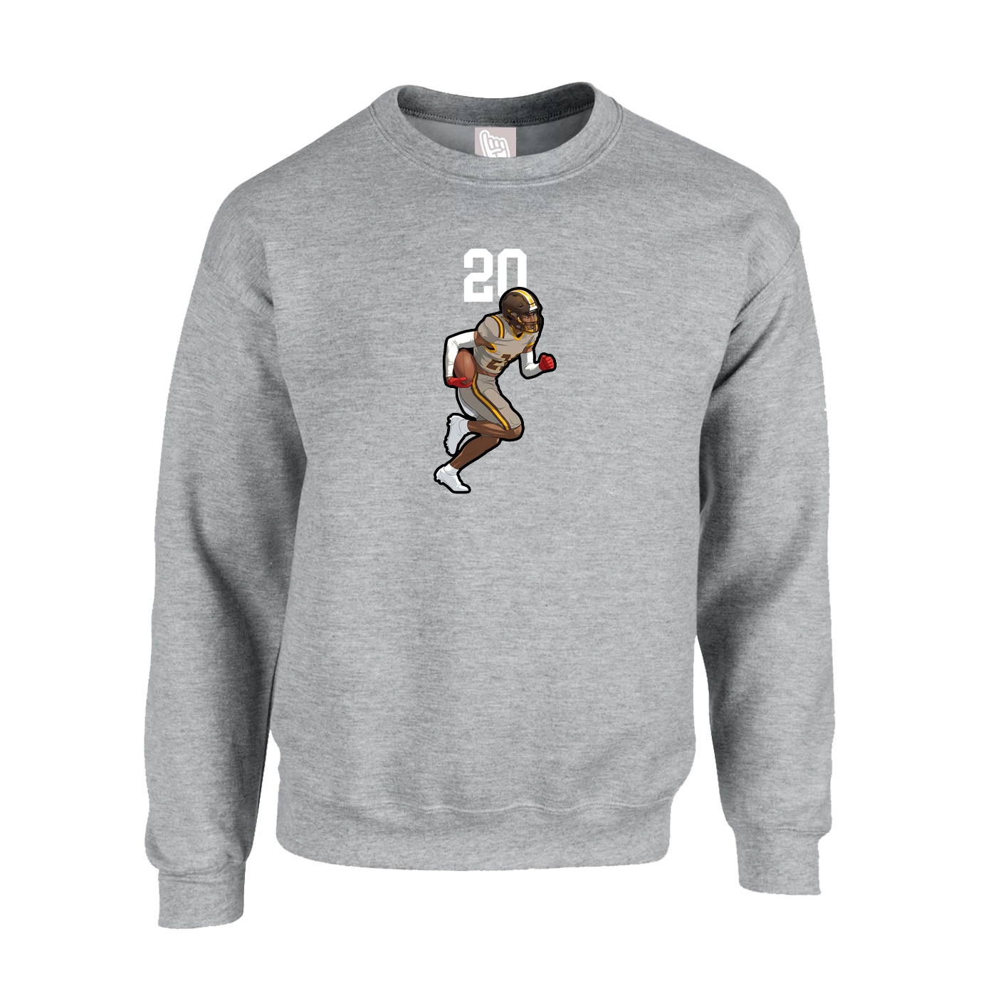 Fleece Crew — Number Top in Grey