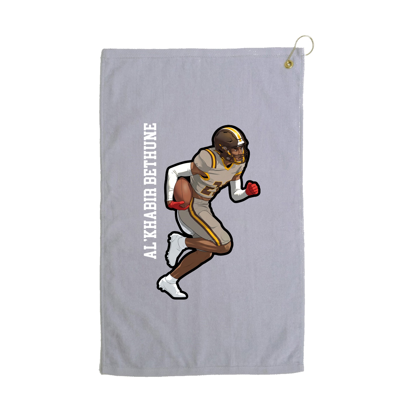 Golf Towel — Name Vertical in Grey