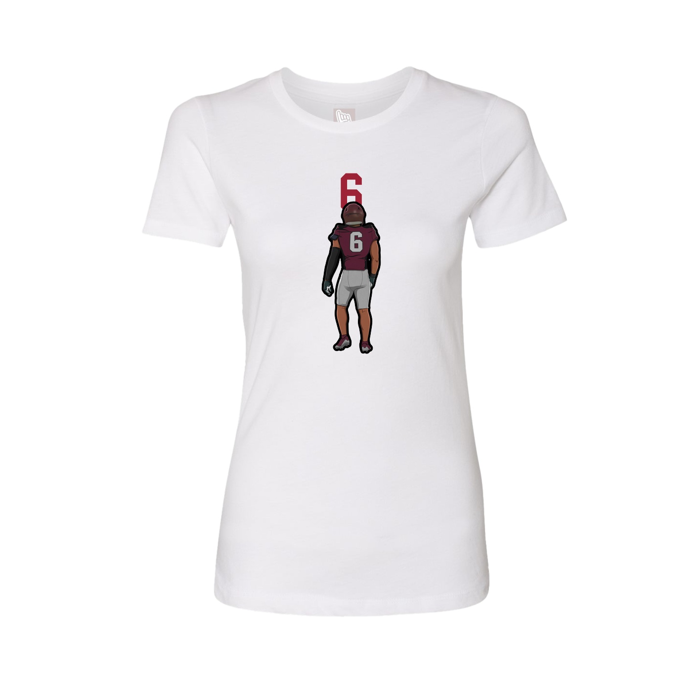 Fitted Women's Tee — Number Top in White