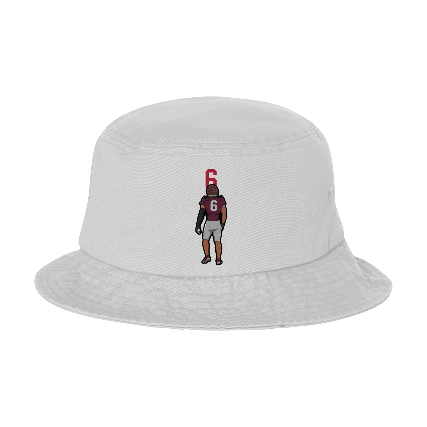 Bucket Cap — Number Top in White