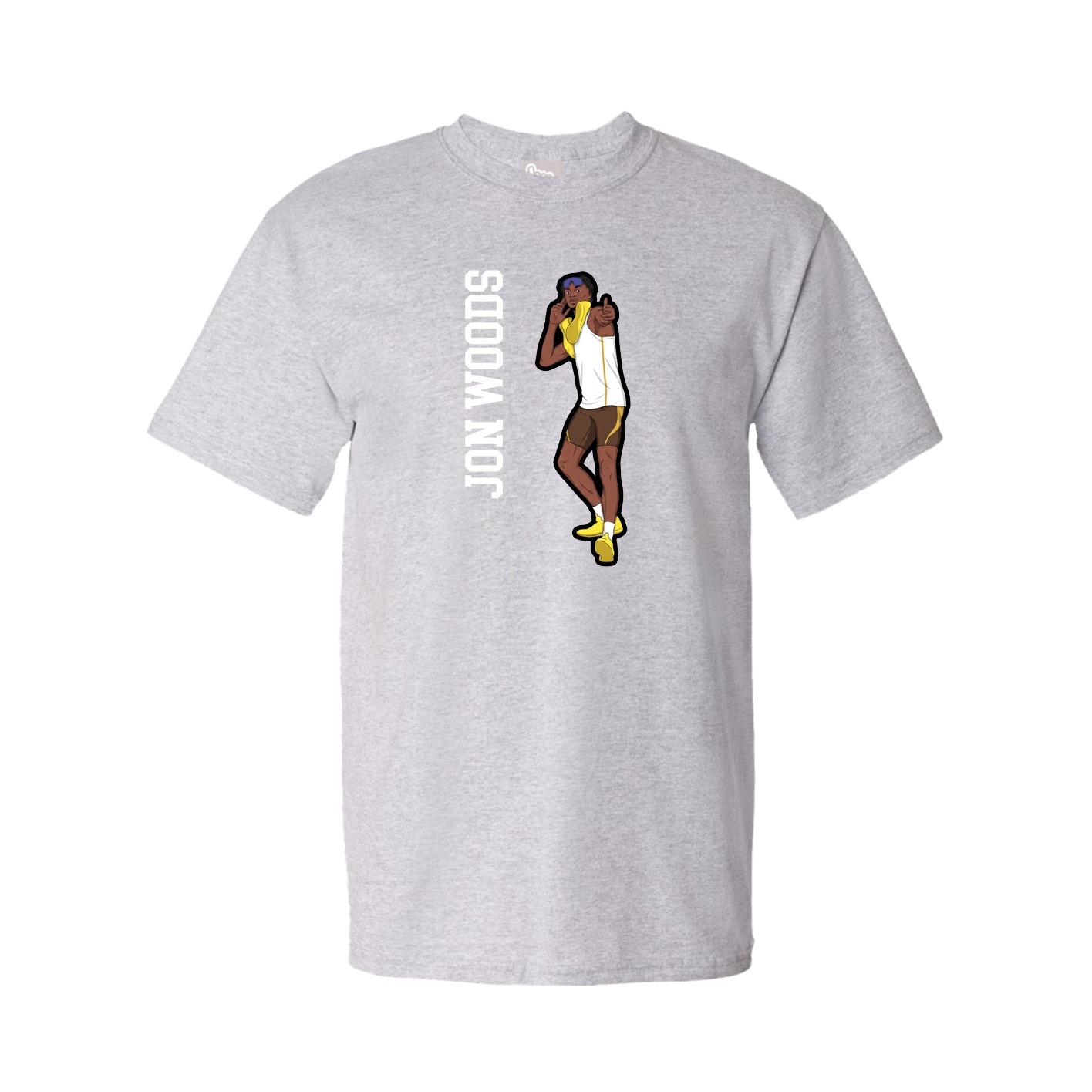 Tee — Name Vertical in Grey