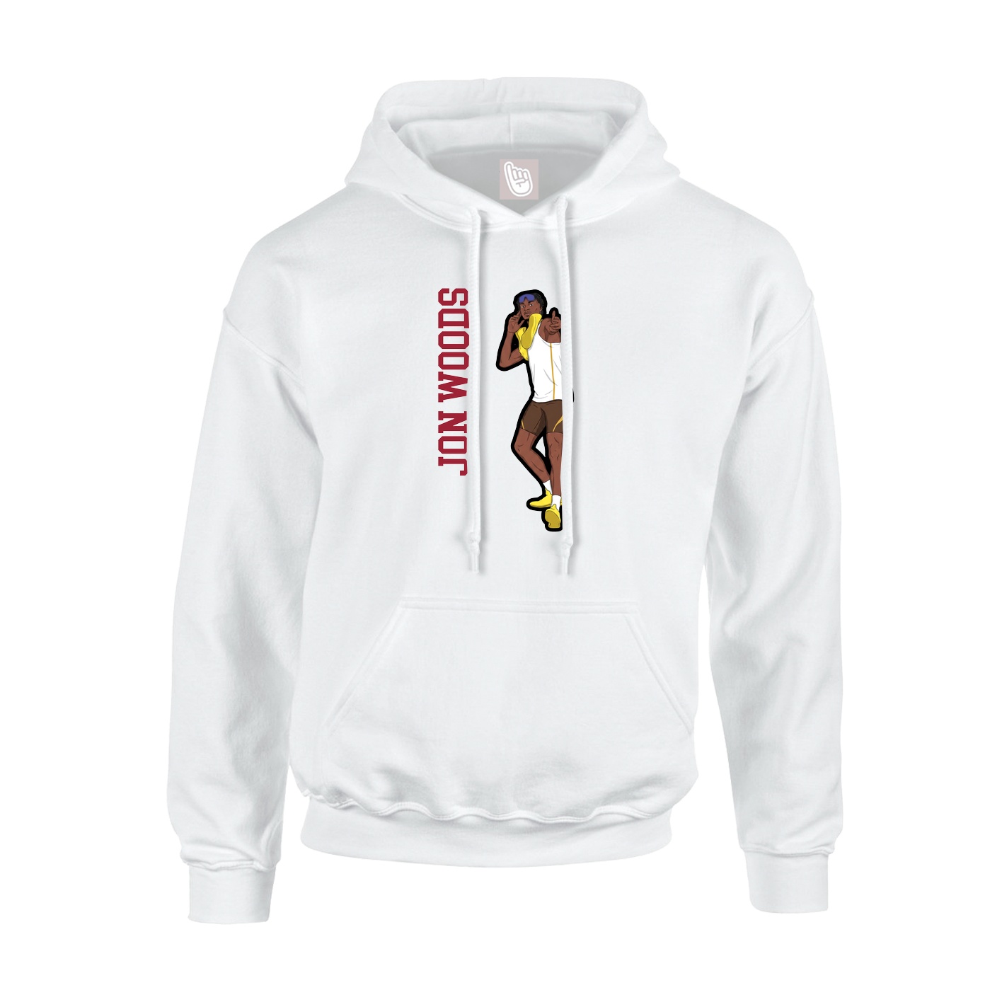 Hoodie — Name Vertical in White