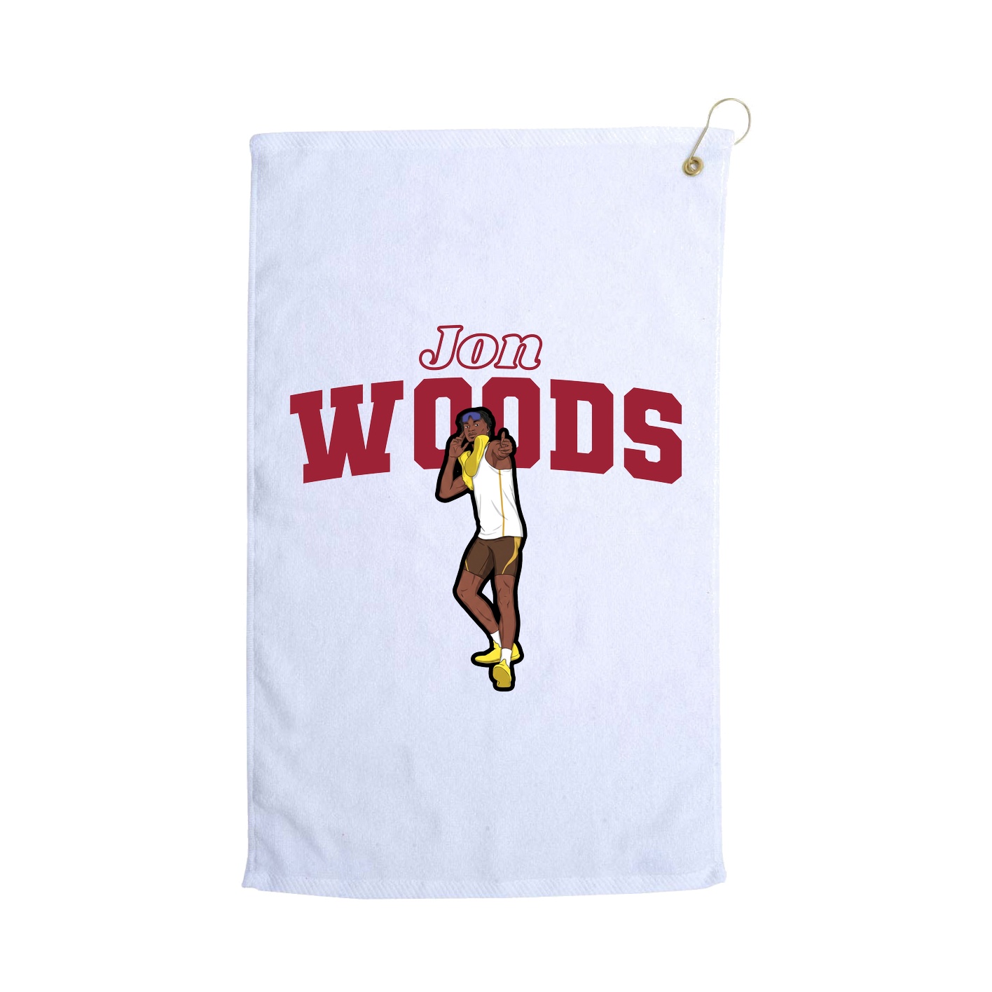 Golf Towel — Name Arch in White