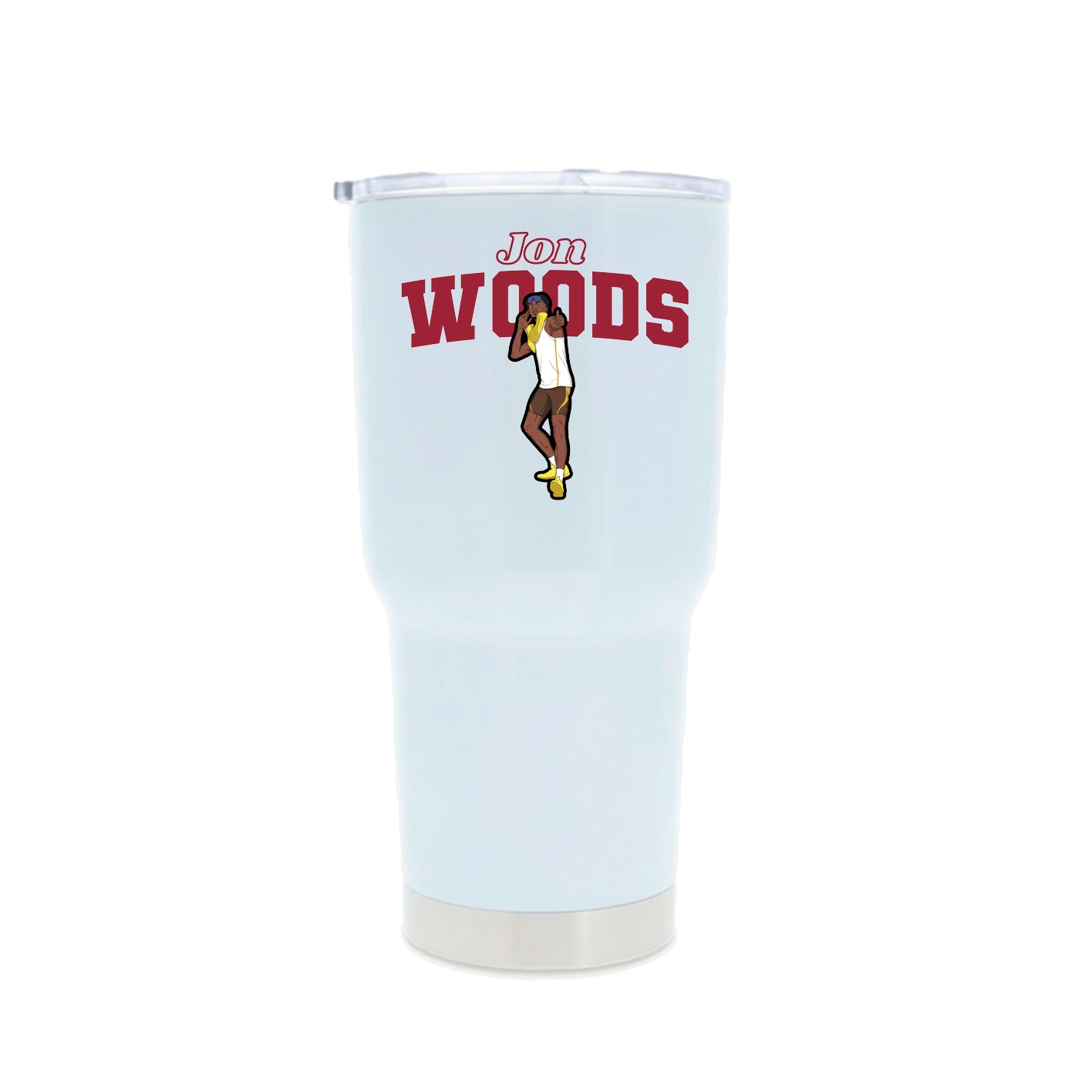 30oz Stainless Steel Tumbler — Name Arch in White
