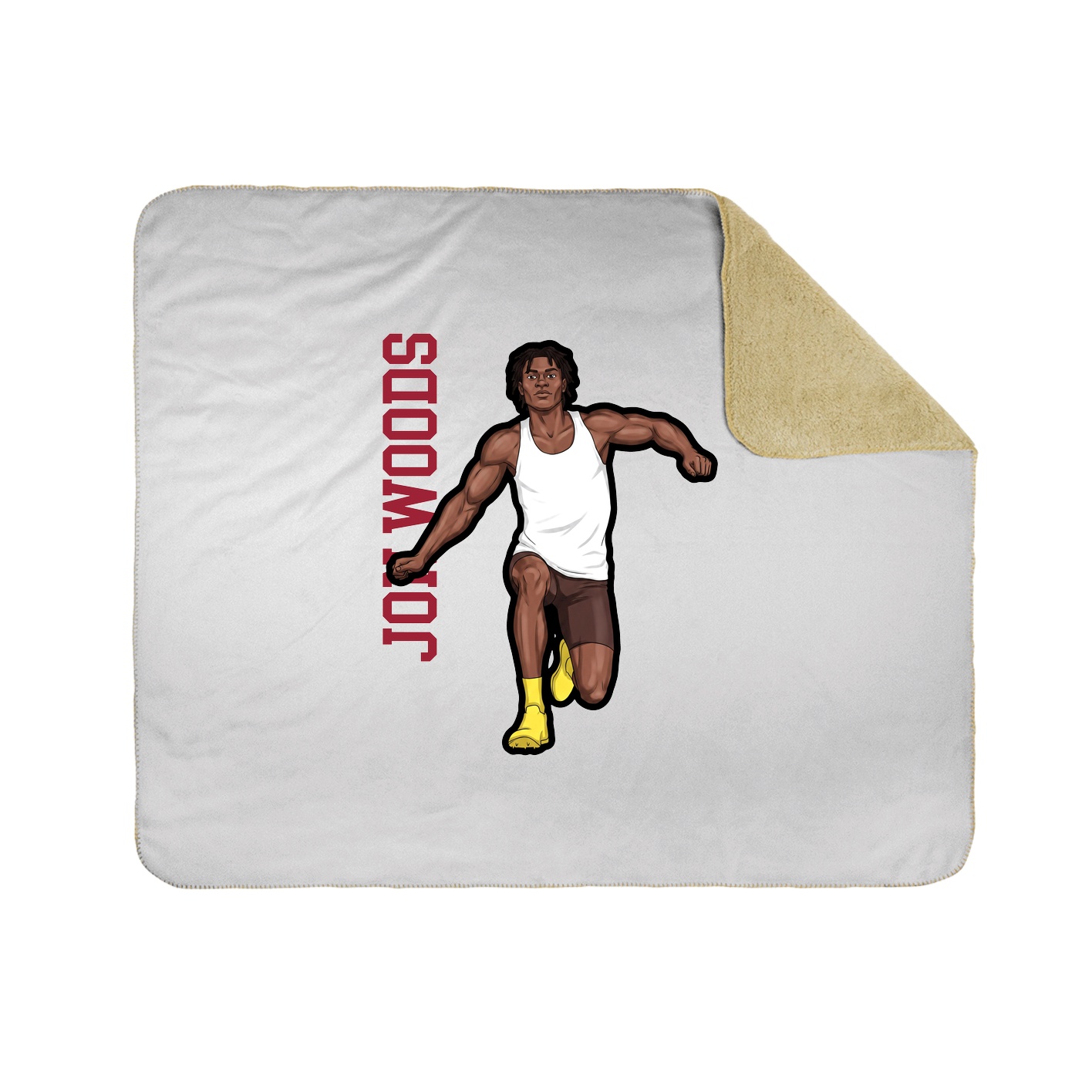 Throw Blanket — Name Vertical in White