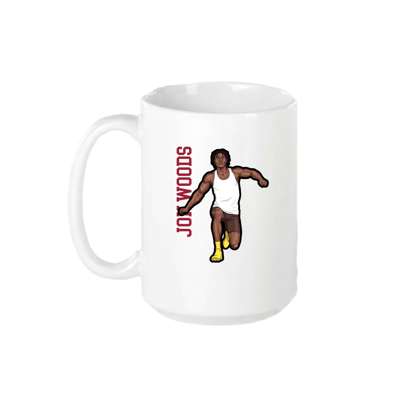 15oz Coffee Mug — Name Vertical in White