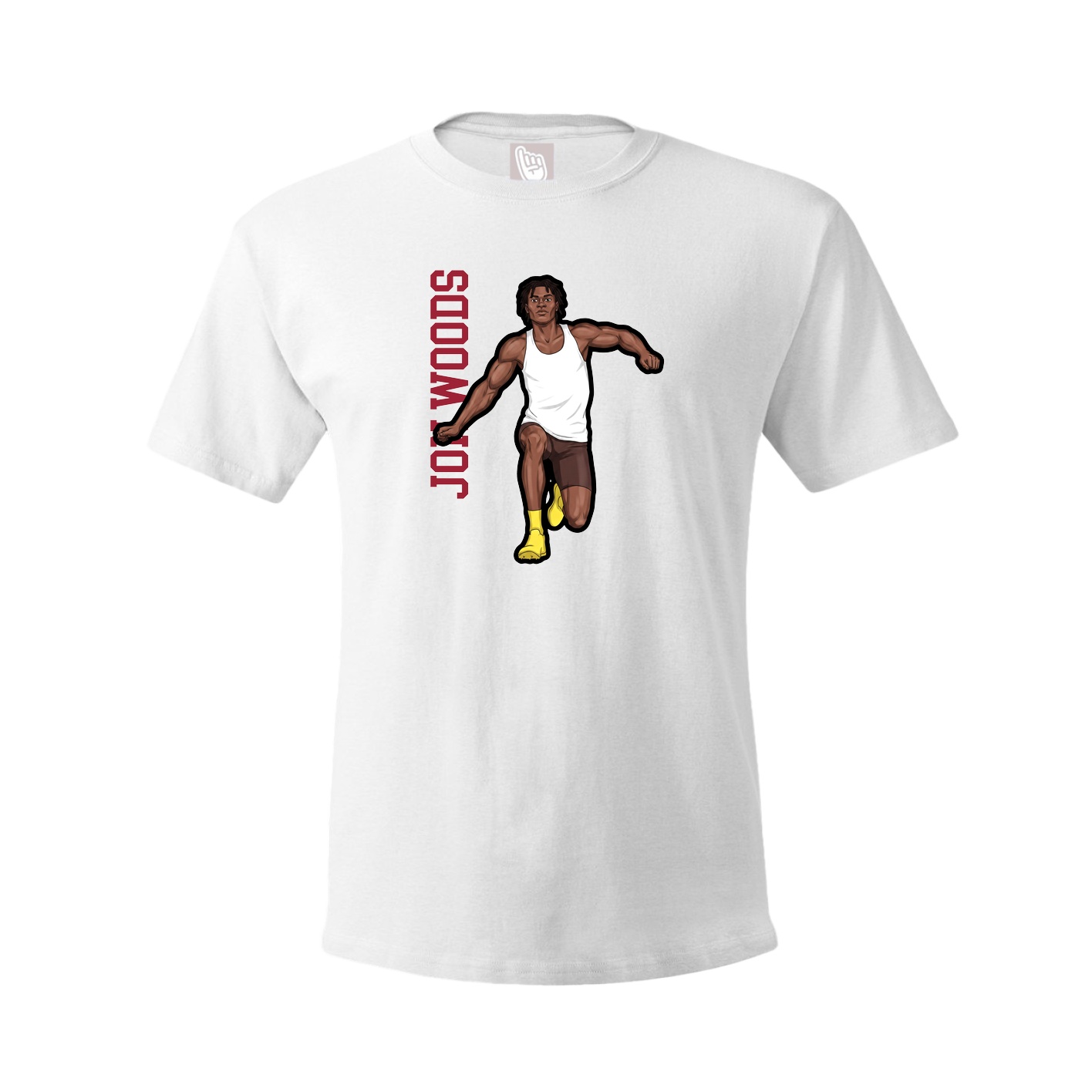Tee — Name Vertical in White