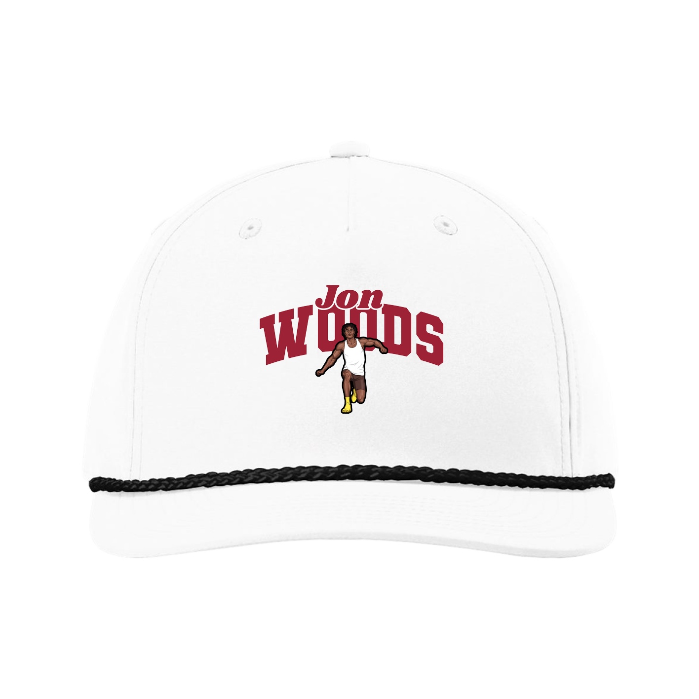 Five-Panel Classic Rope Cap — Signature Arch in White