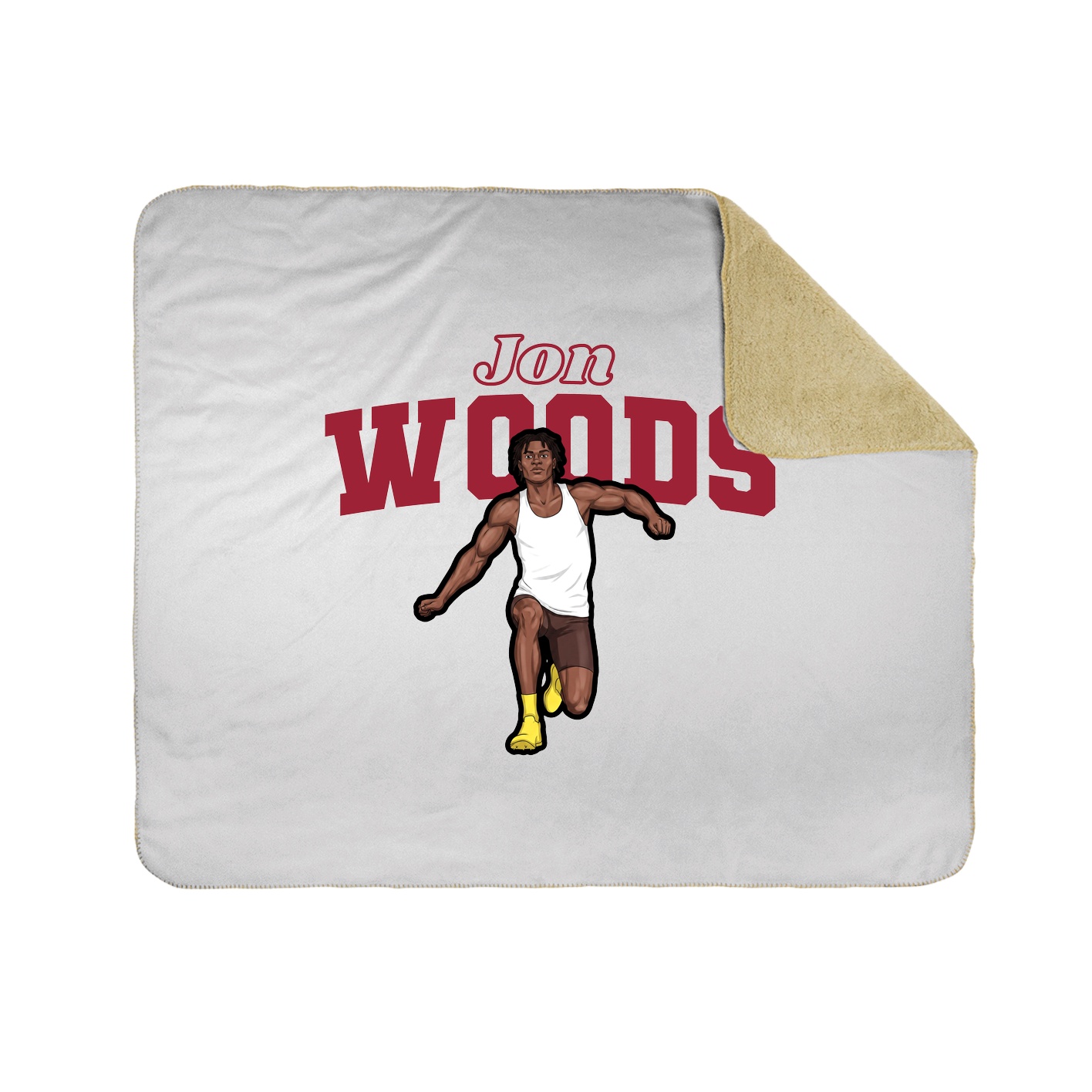 Throw Blanket — Name Arch in White