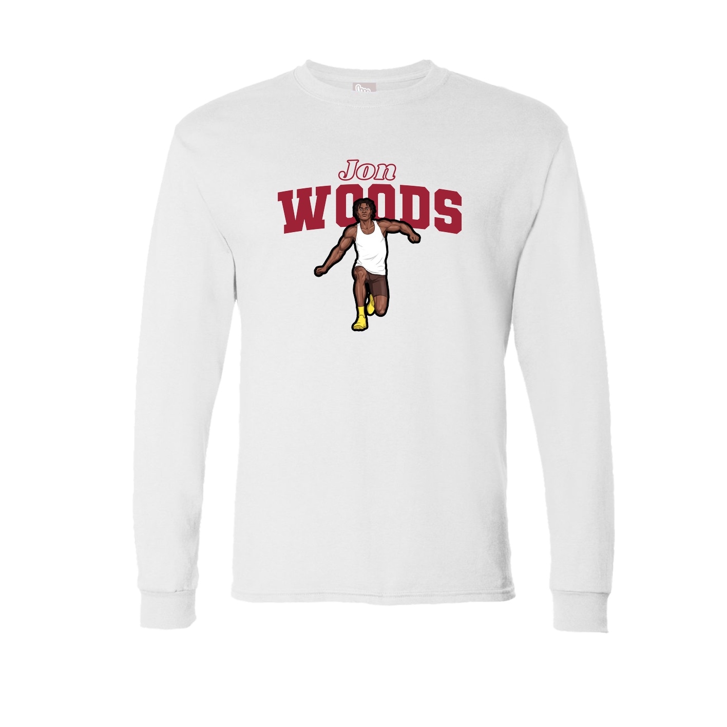 Long Sleeve Tee — Name Arch in White