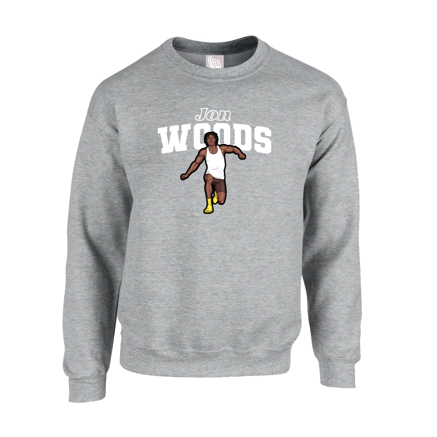 Fleece Crew — Name Arch in Grey