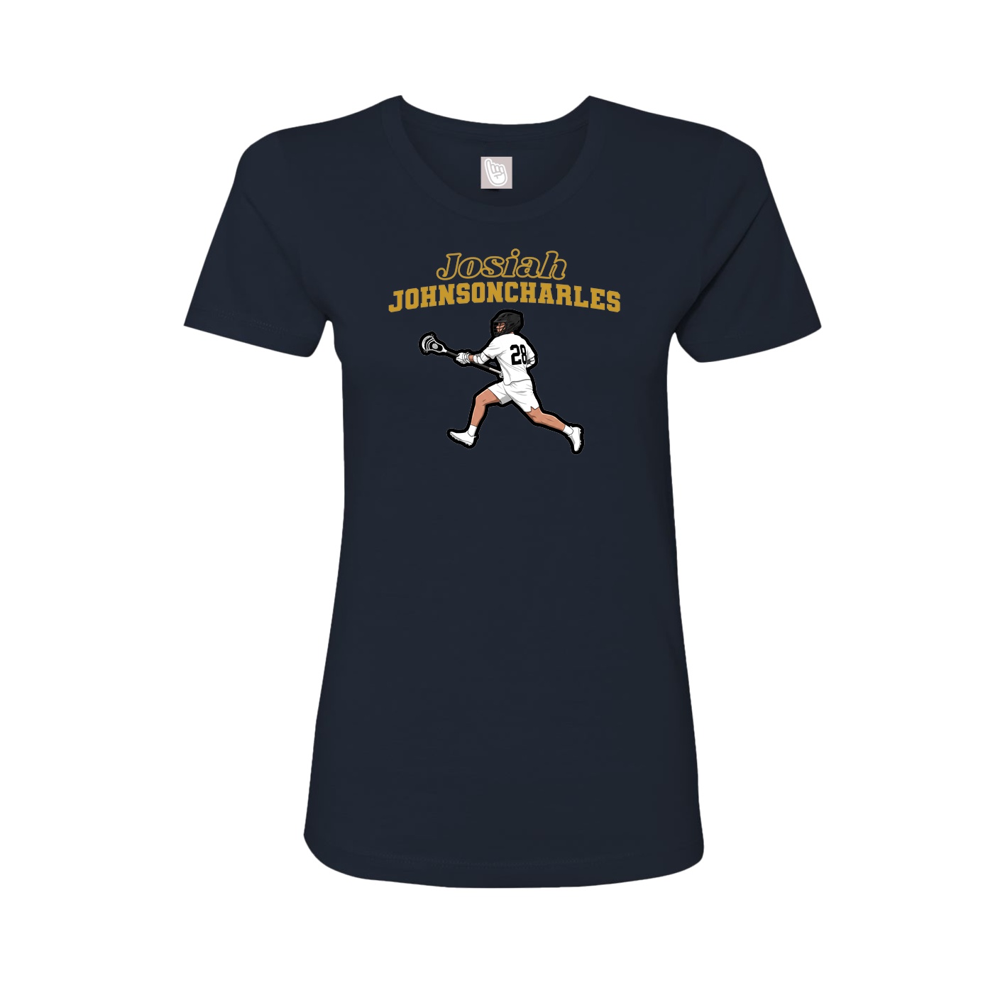 Fitted Women's Tee — Name Arch in Navy