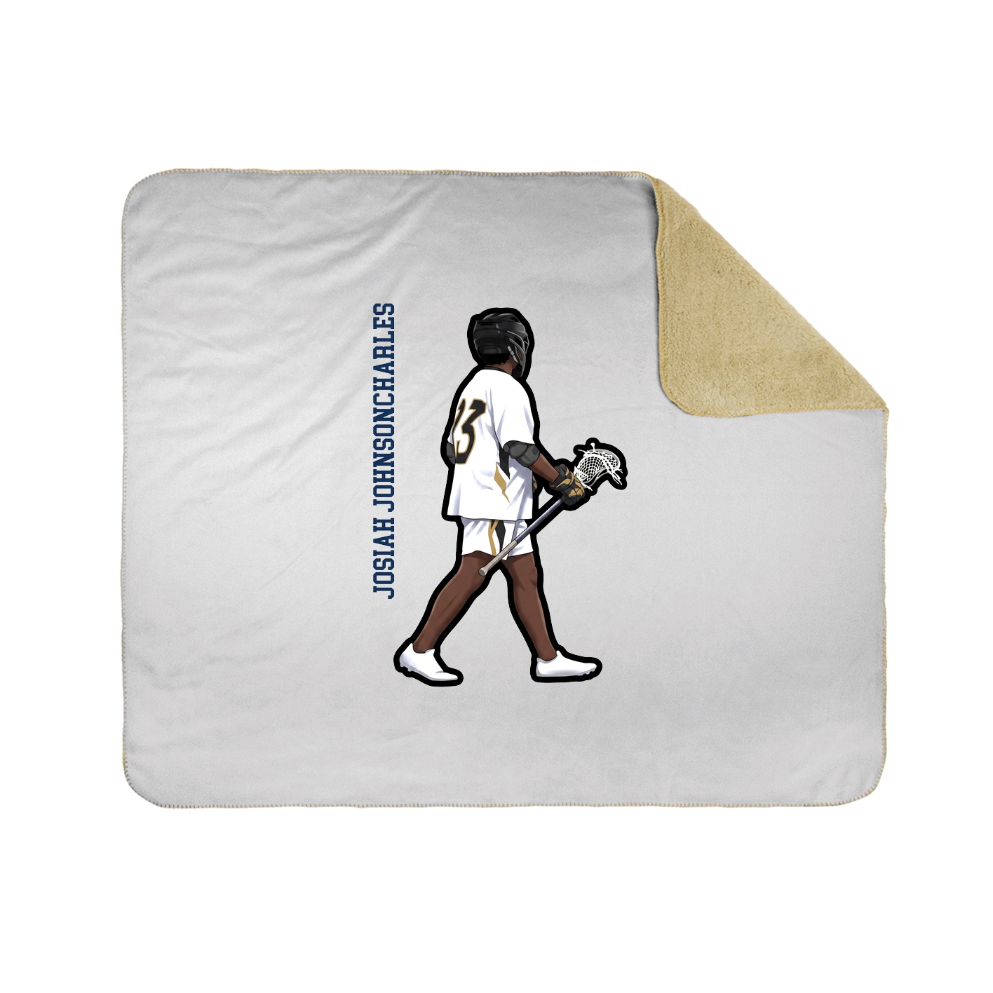 Throw Blanket — Name Vertical in White