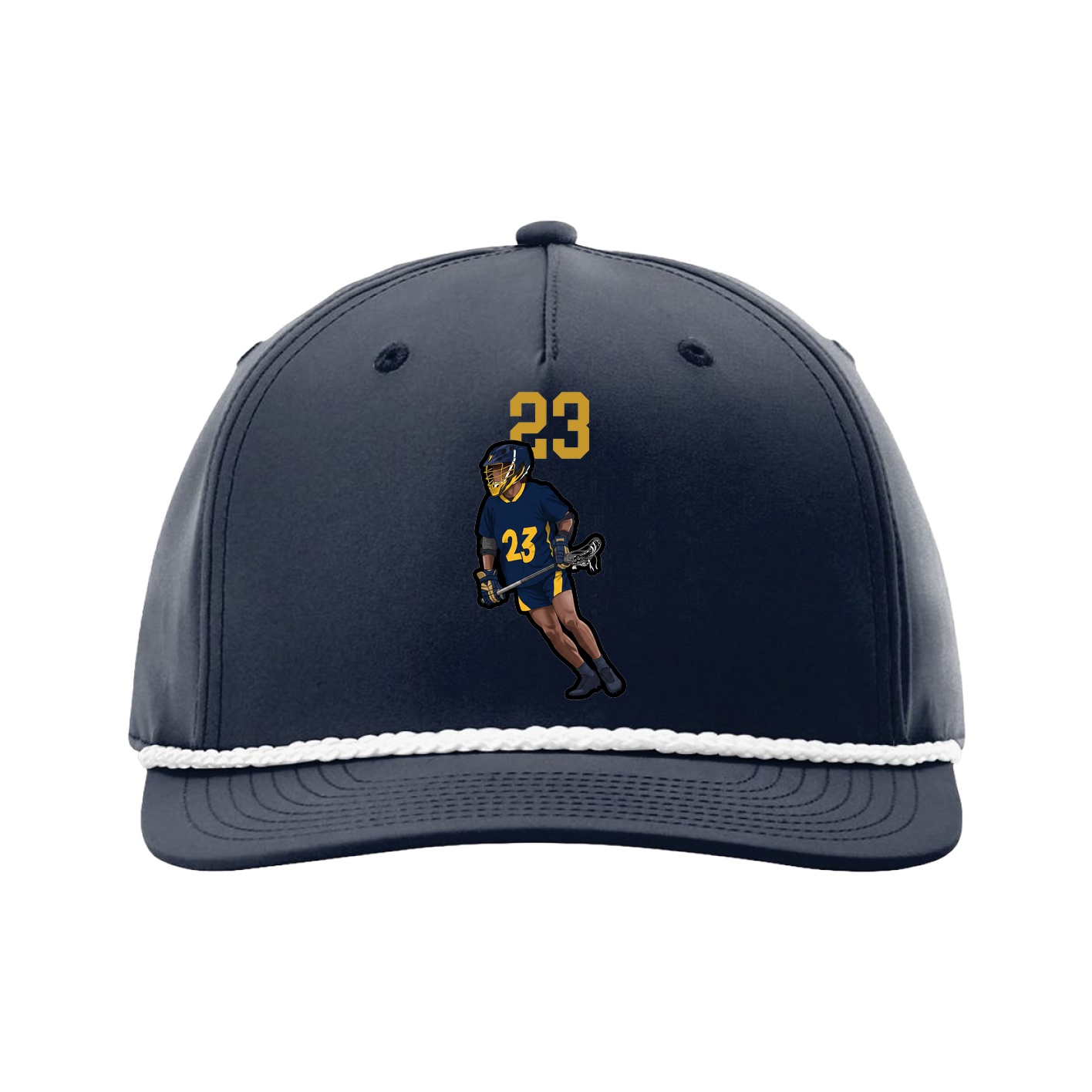 Five-Panel Classic Rope Cap — Number Top in Navy